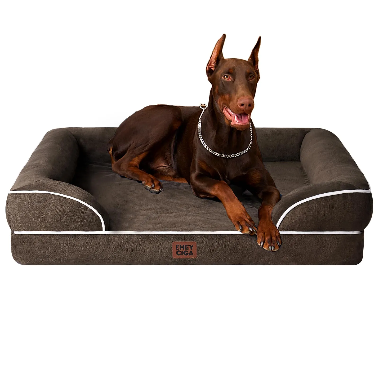EHEYCIGA Cuccia Cane Interno Taglia XL, 122x89x20cm, Marrone - immagine 1