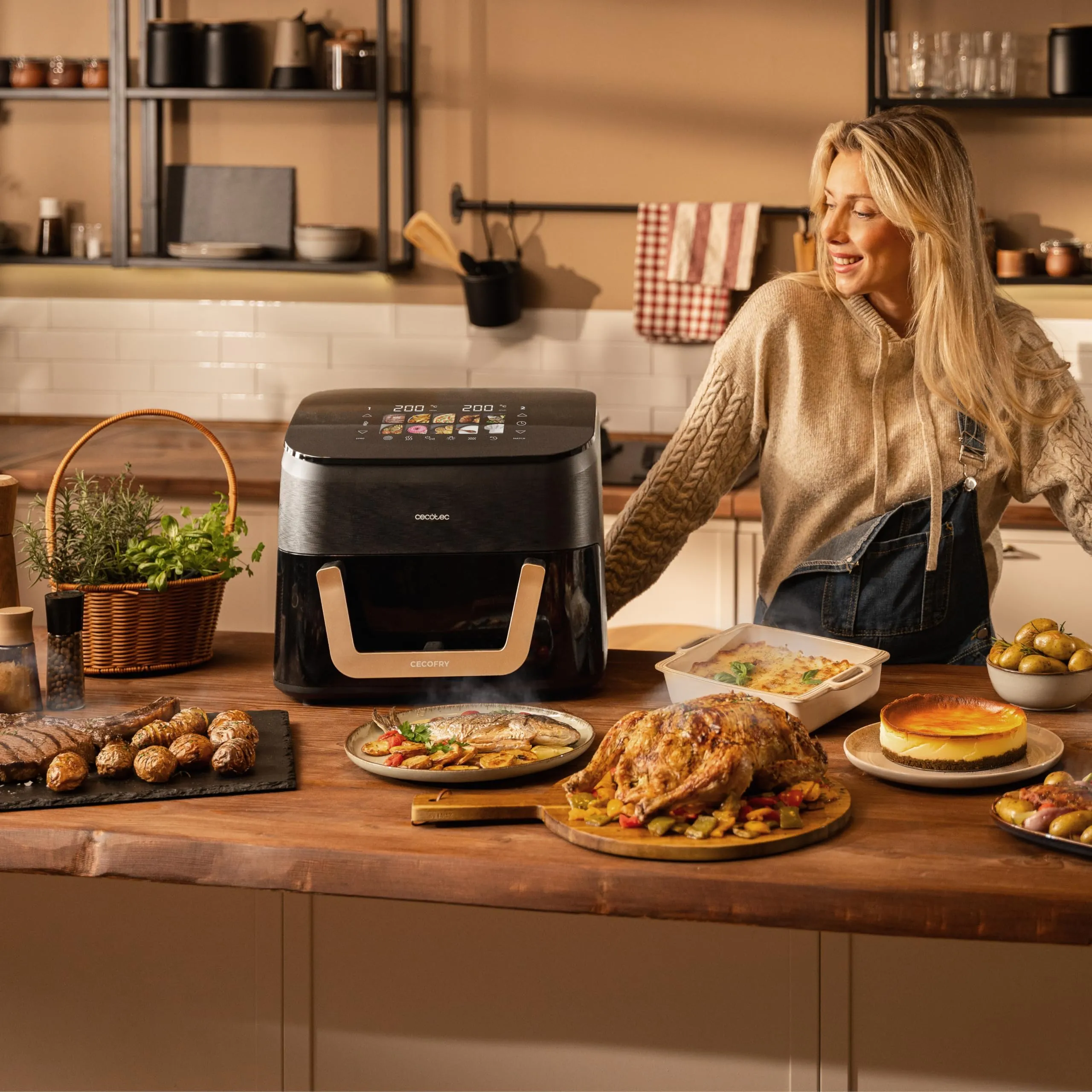 Cecotec Cecofry&Grill Smokin' 11000 Plus Friggitrice ad Aria con Grill e Affumicatore, 11L, 2900 W - immagine 4