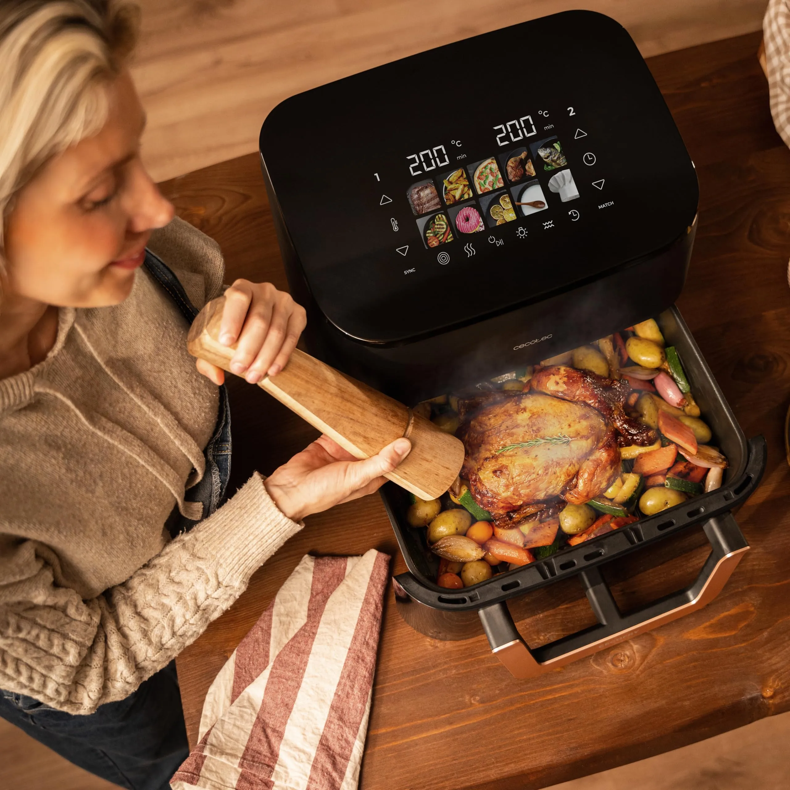 Cecotec Cecofry&Grill Smokin' 11000 Plus Friggitrice ad Aria con Grill e Affumicatore, 11L, 2900 W - immagine 5