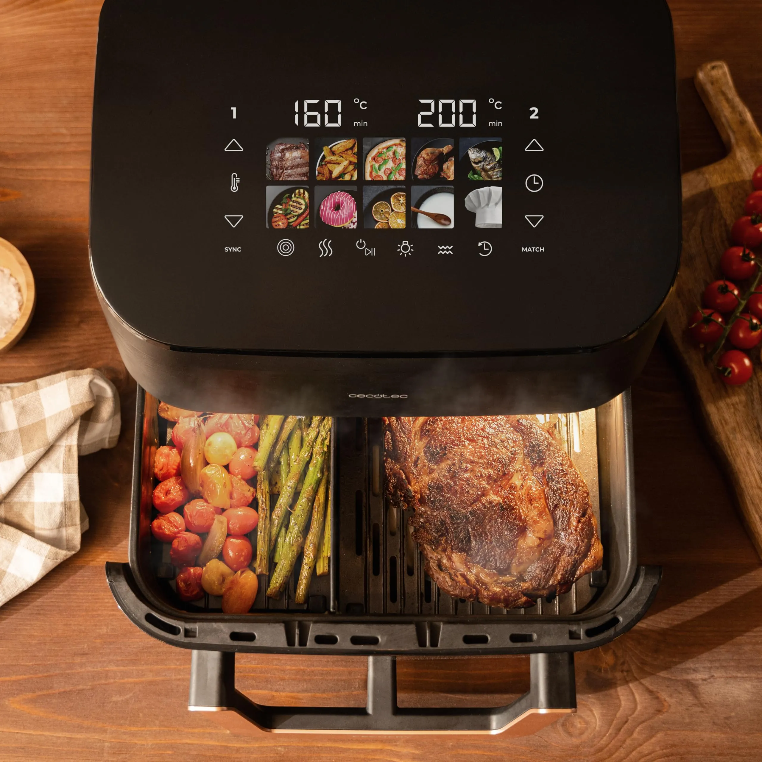 Cecotec Cecofry&Grill Smokin' 11000 Plus Friggitrice ad Aria con Grill e Affumicatore, 11L, 2900 W - immagine 10
