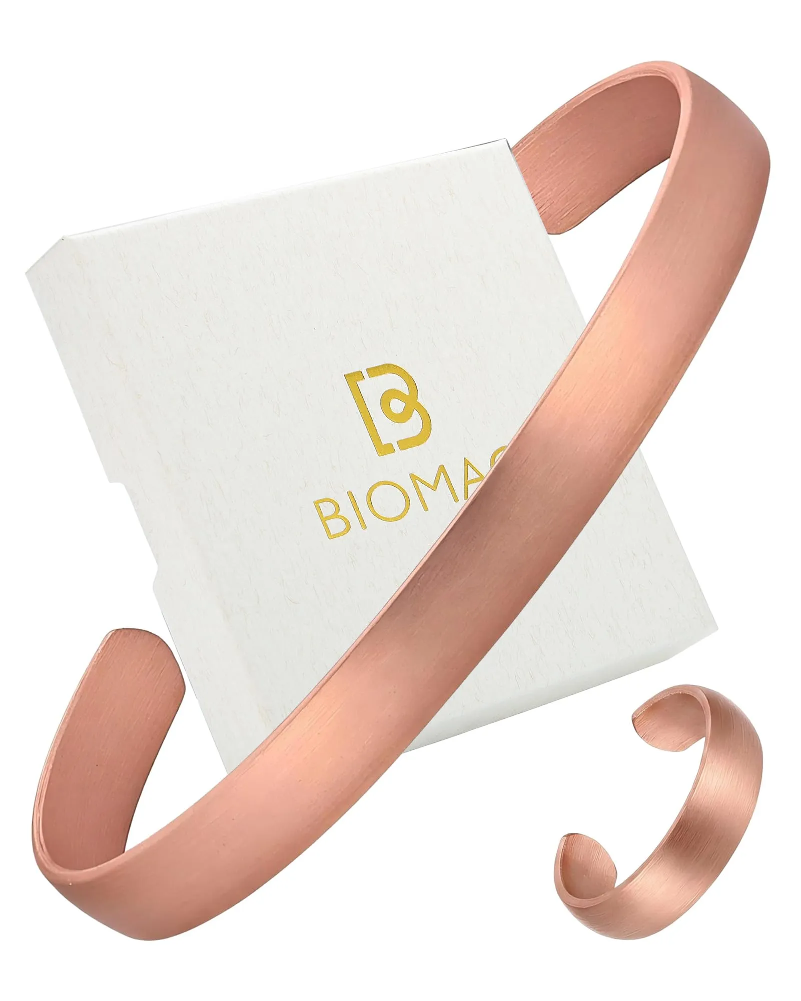BioMag Set Bracciale e Anello in Rame Massiccio Tibetano Martellato, Medio - immagine 1
