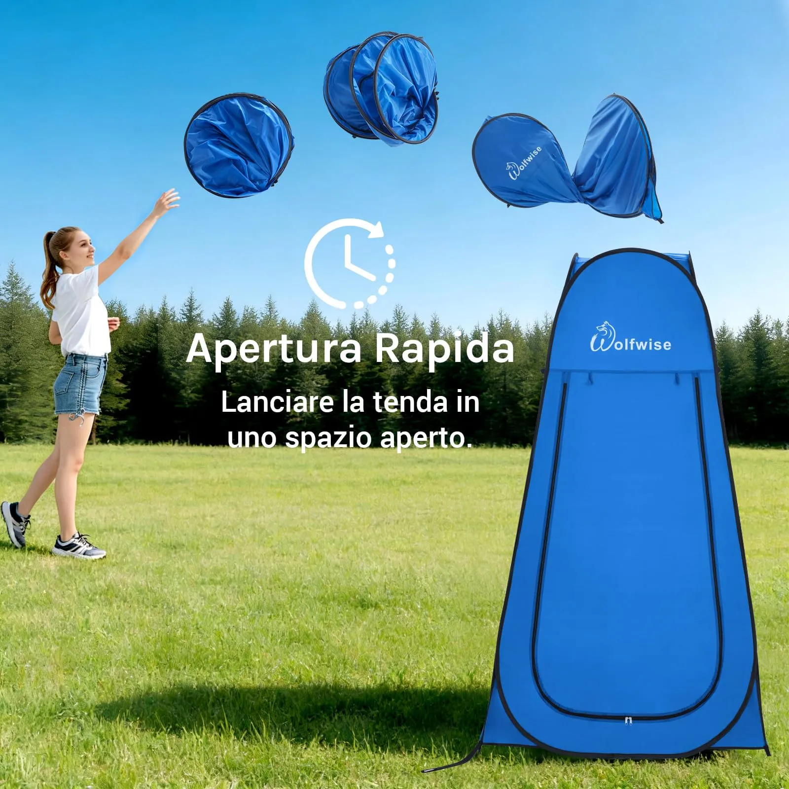 Wolfwise Tenda Doccia Campeggio Pop-Up, Spogliatoio Portatile e Pieghevole - immagine 8