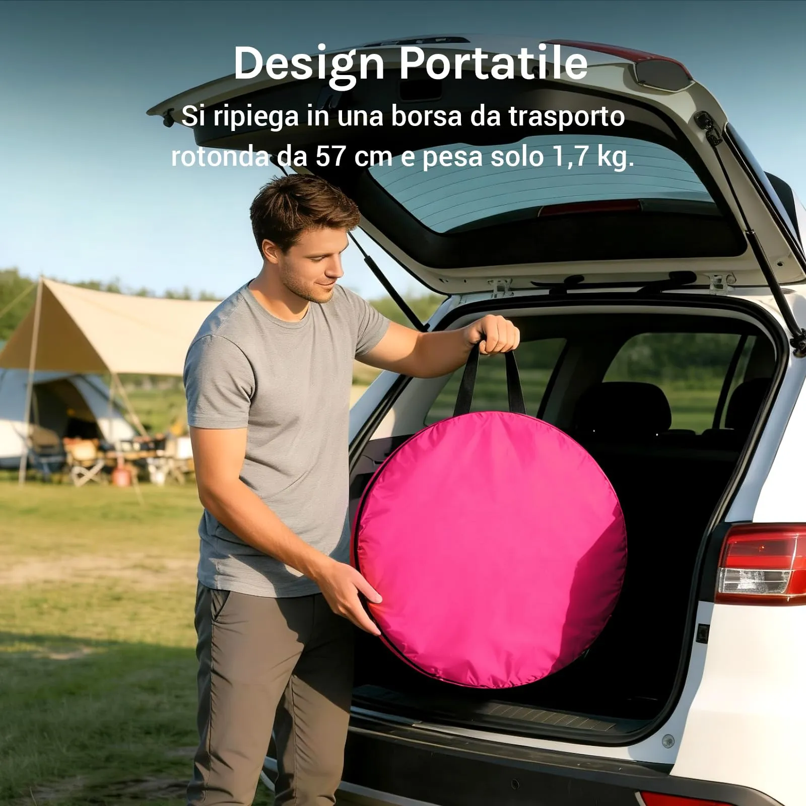 Wolfwise Tenda Doccia Campeggio Pop-Up, Spogliatoio Portatile e Pieghevole, 120x120x190 cm - immagine 6