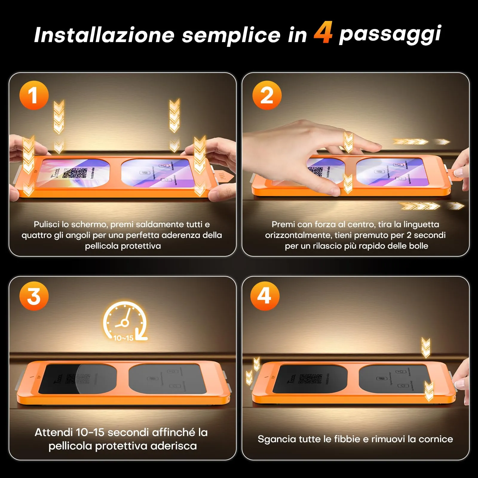 TOCOL Pellicola Protettiva in Vetro Temperato 9H per Samsung Galaxy S26 Ultra 6.9 Pollici, Trasparente, 2 Pezzi - immagine 6