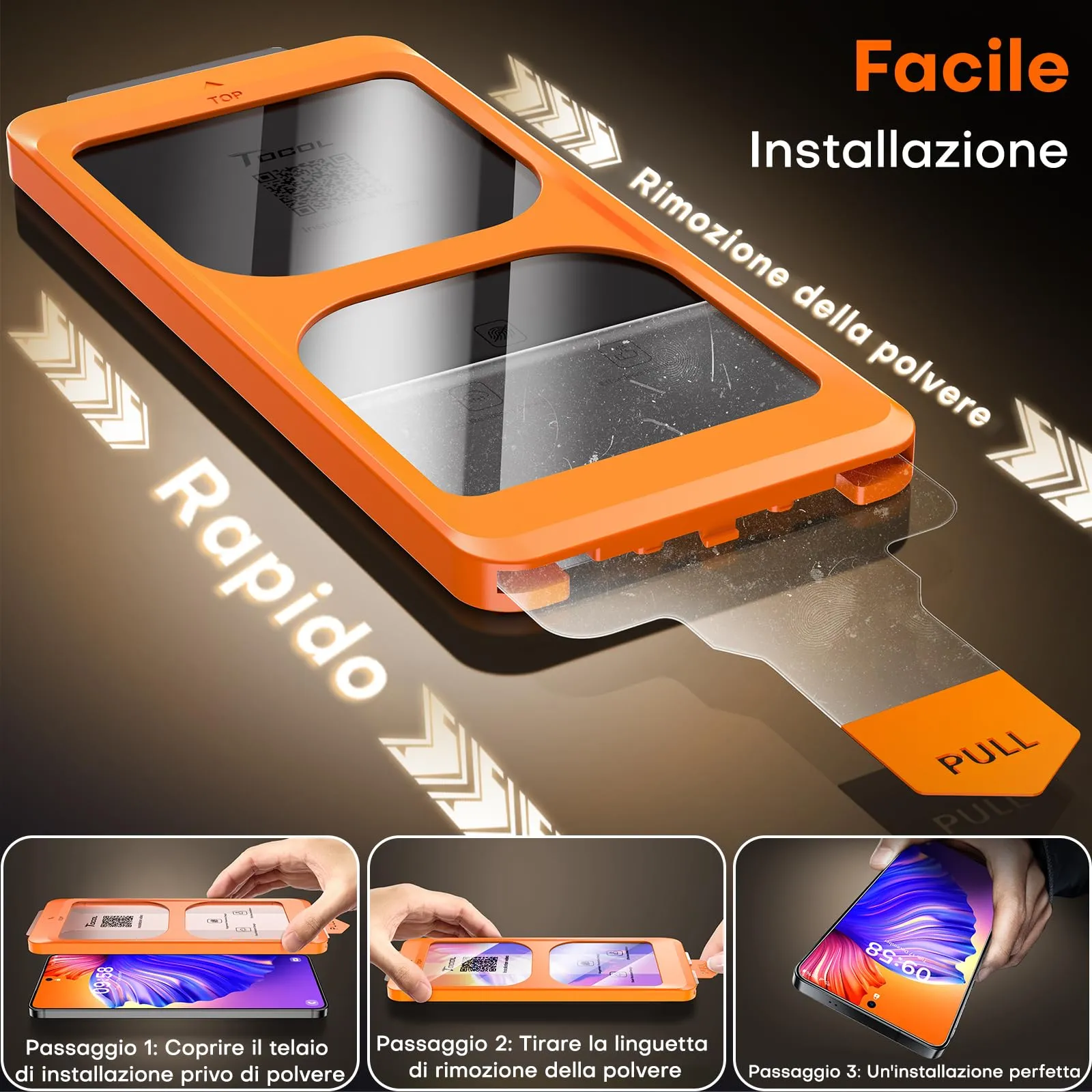 TOCOL Pellicola Protettiva in Vetro Temperato 9H per Samsung Galaxy S26 Ultra 6.9 Pollici, Trasparente, 2 Pezzi - immagine 7