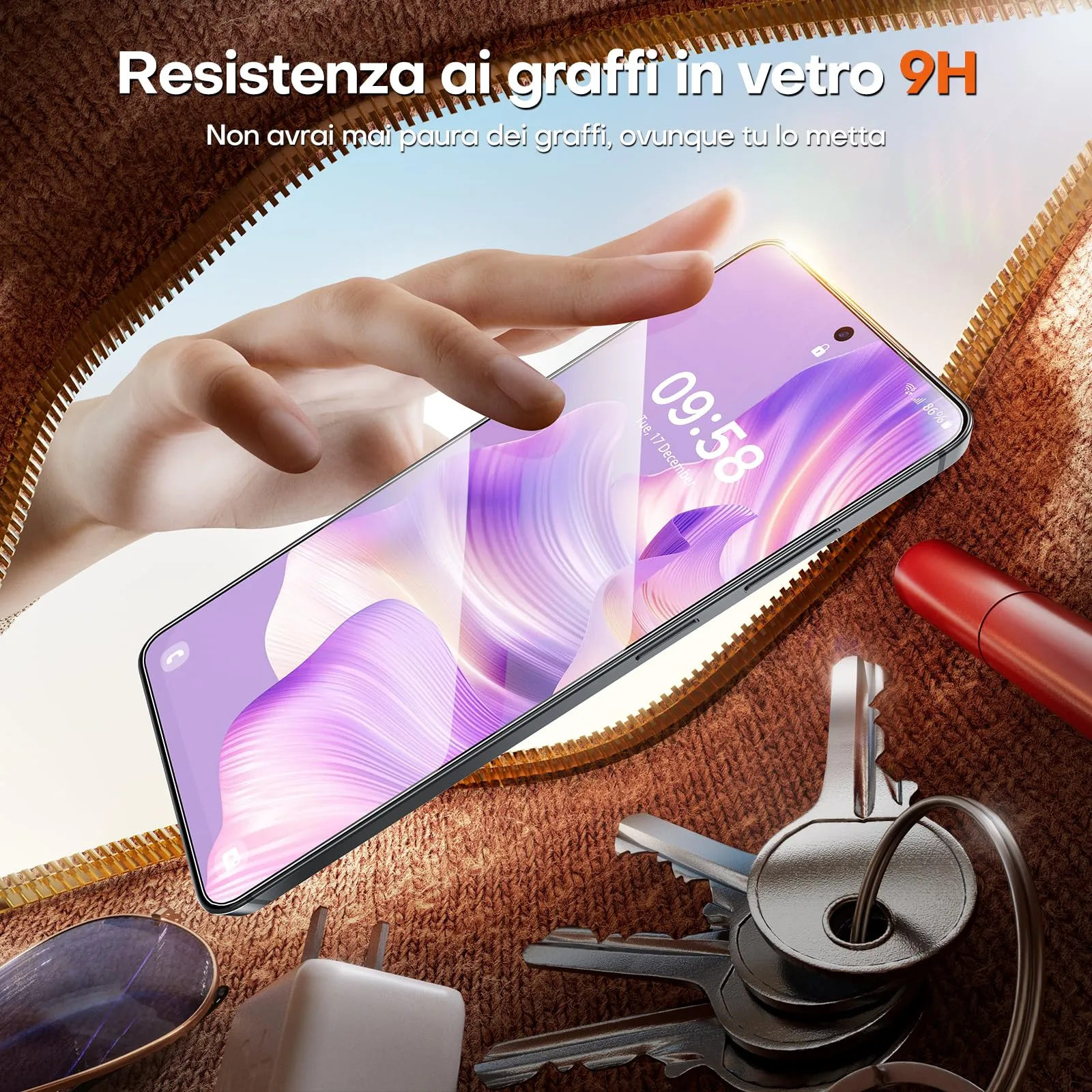 TOCOL Vetro Temperato per Samsung Galaxy S26 6.3 Pollici, 9H, Trasparente, 2 Pezzi - immagine 5