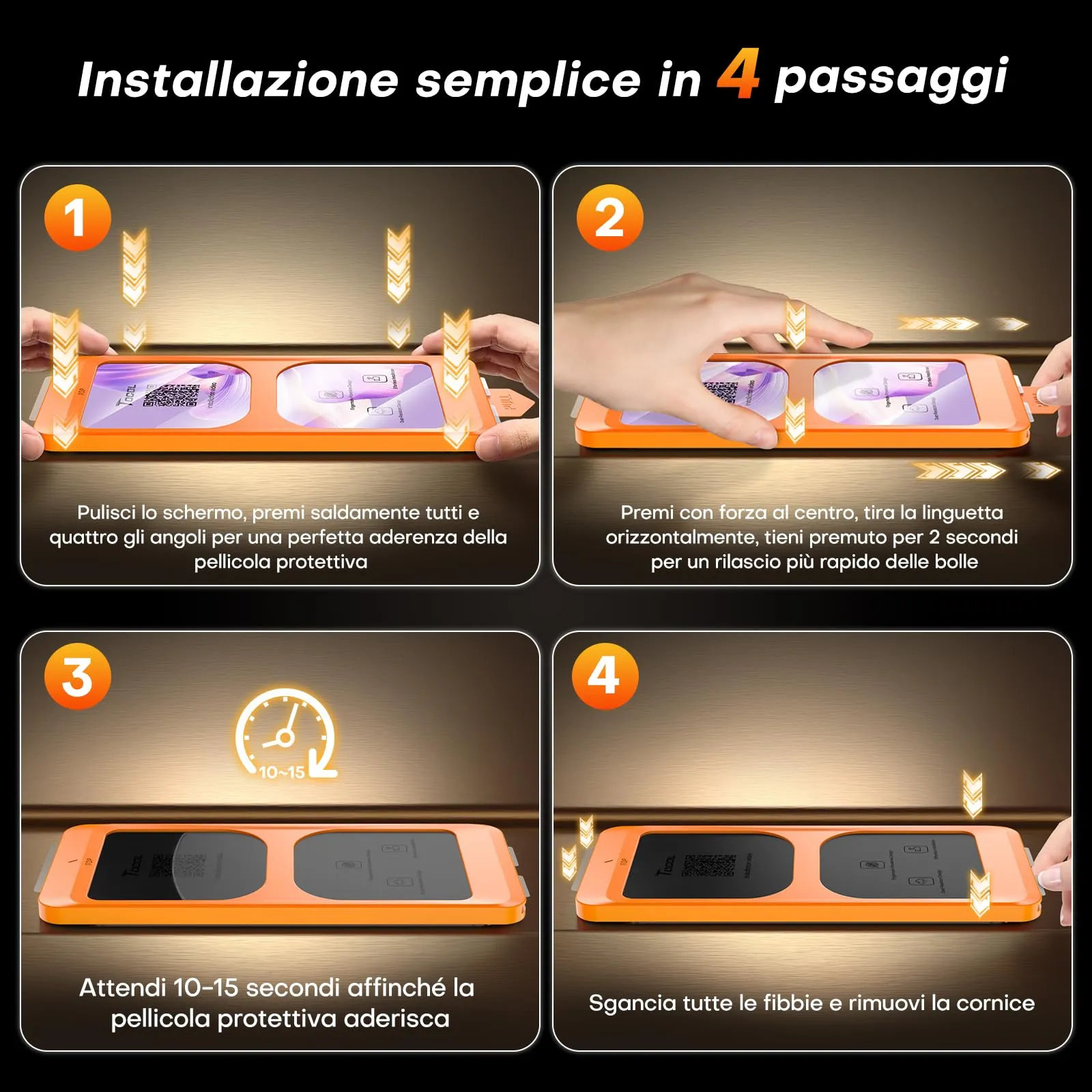 TOCOL Vetro Temperato per Samsung Galaxy S26 6.3 Pollici, 9H, Trasparente, 2 Pezzi - immagine 7