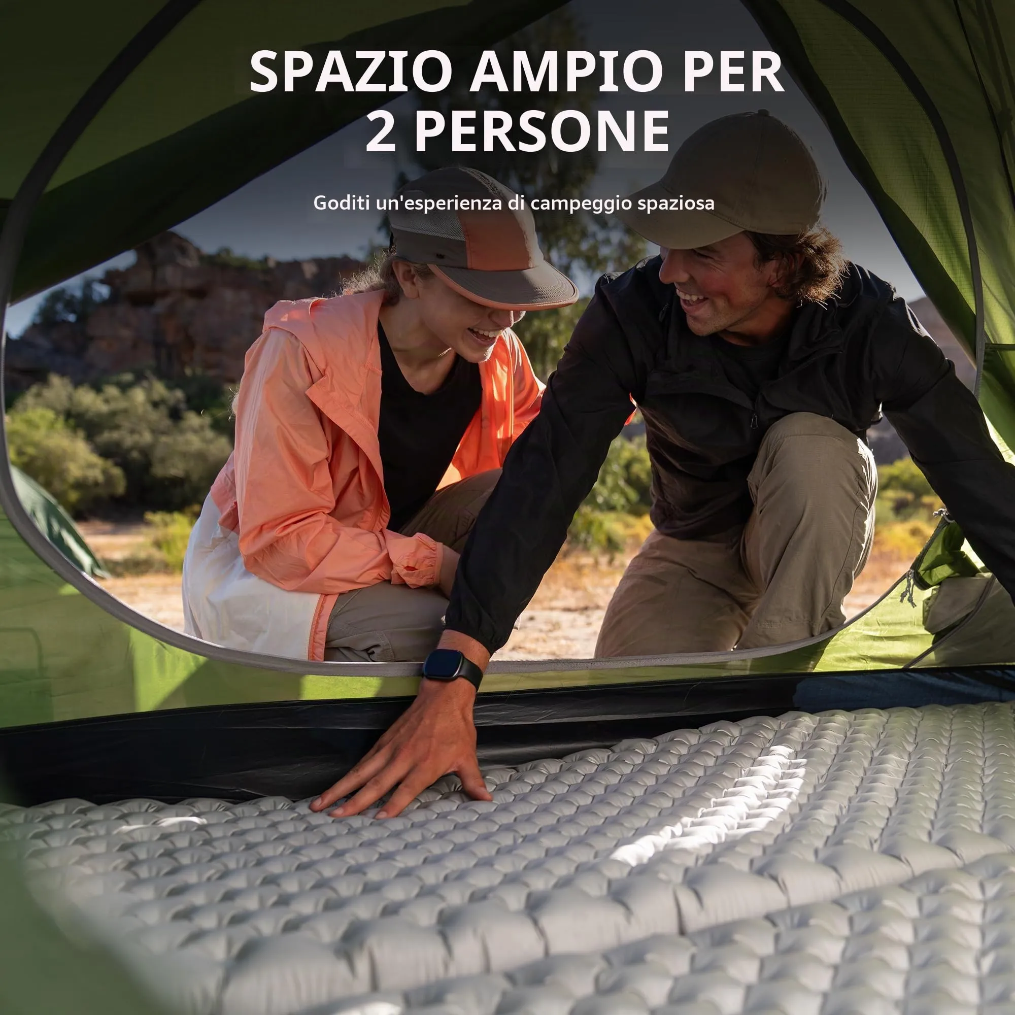 Naturehike Blyk Tenda Ultraleggera a Cupola, 2 Persone, Impermeabile 3000mm, Verde - immagine 4