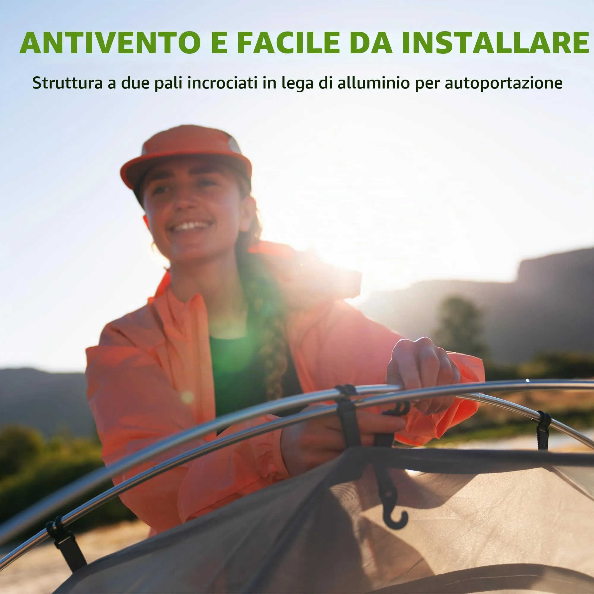 Naturehike Blyk Tenda Ultraleggera a Cupola, 2 Persone, Impermeabile 3000mm, Verde - immagine 6