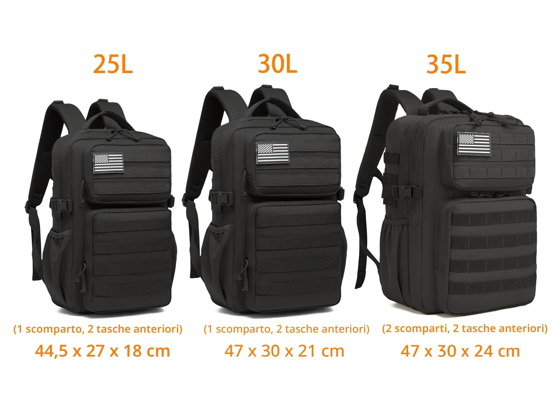 Wotony Zaino Tattico Militare Impermeabile 30L Molle (CP) - immagine 5
