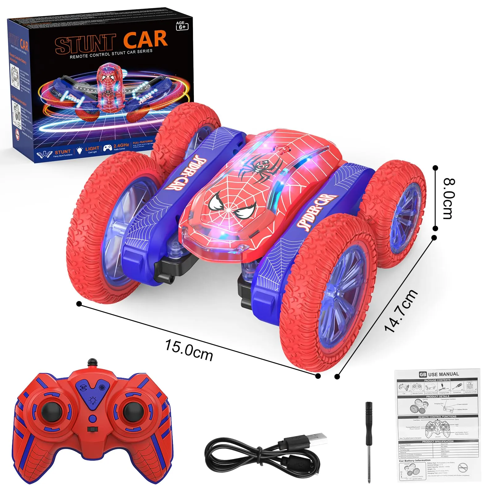 Mieryd Macchinina Radiocomandata Spider per Bambini 5-10 Anni - immagine 7