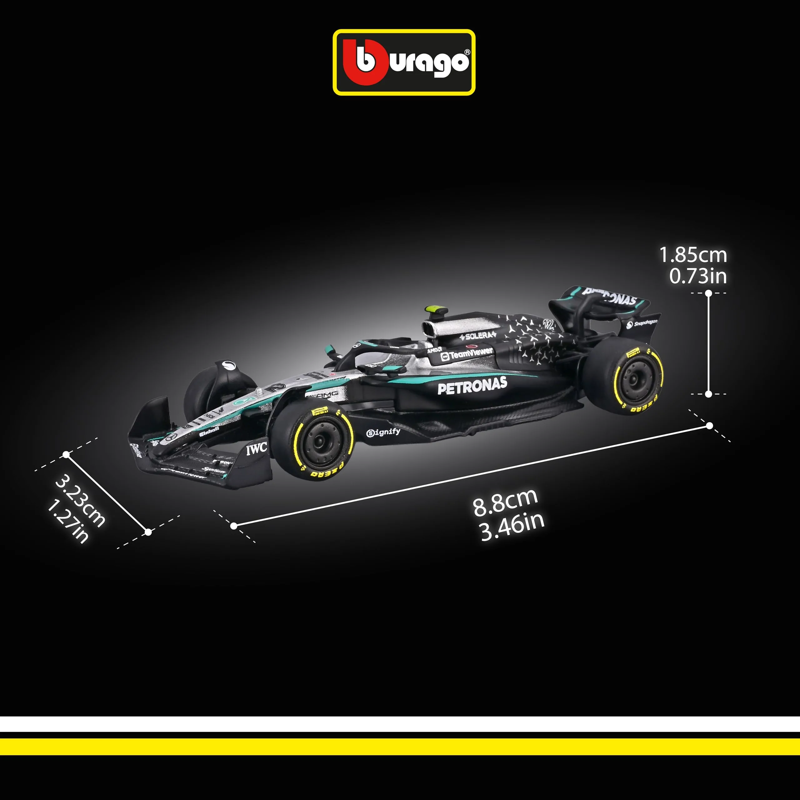 Bburago Mercedes-AMG F1 W16 2025 #12 Antonelli 1:64 Diecast Model - immagine 3