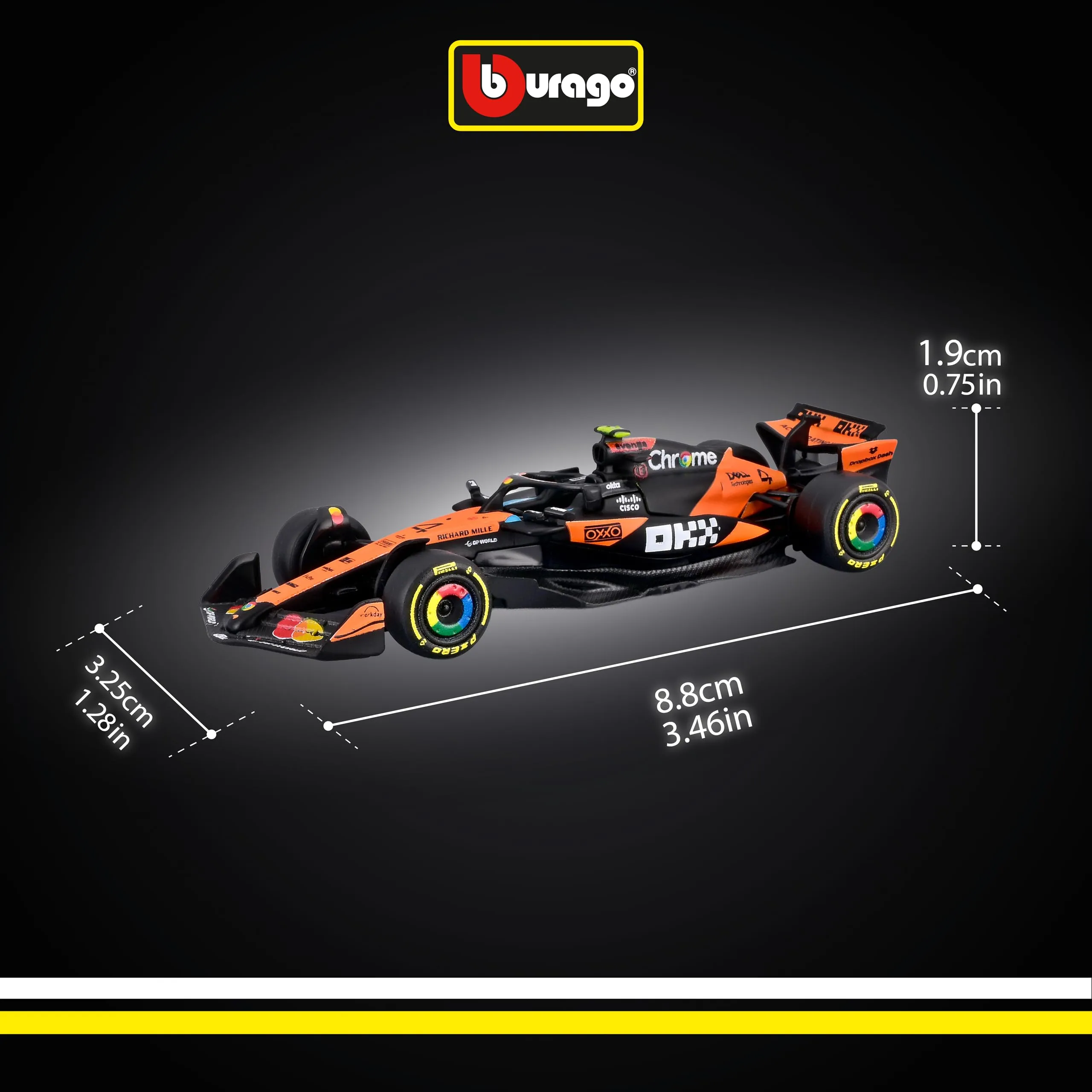 Bburago McLaren F1 MCL39 2025 #4 Lando Norris 1:64 Diecast Model Car - immagine 3