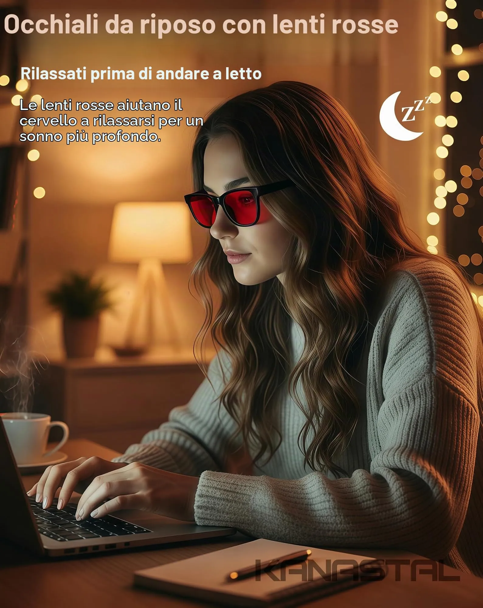 KANASTAL Occhiali Rossi Anti Luce Blu per Uomo e Donna - immagine 3