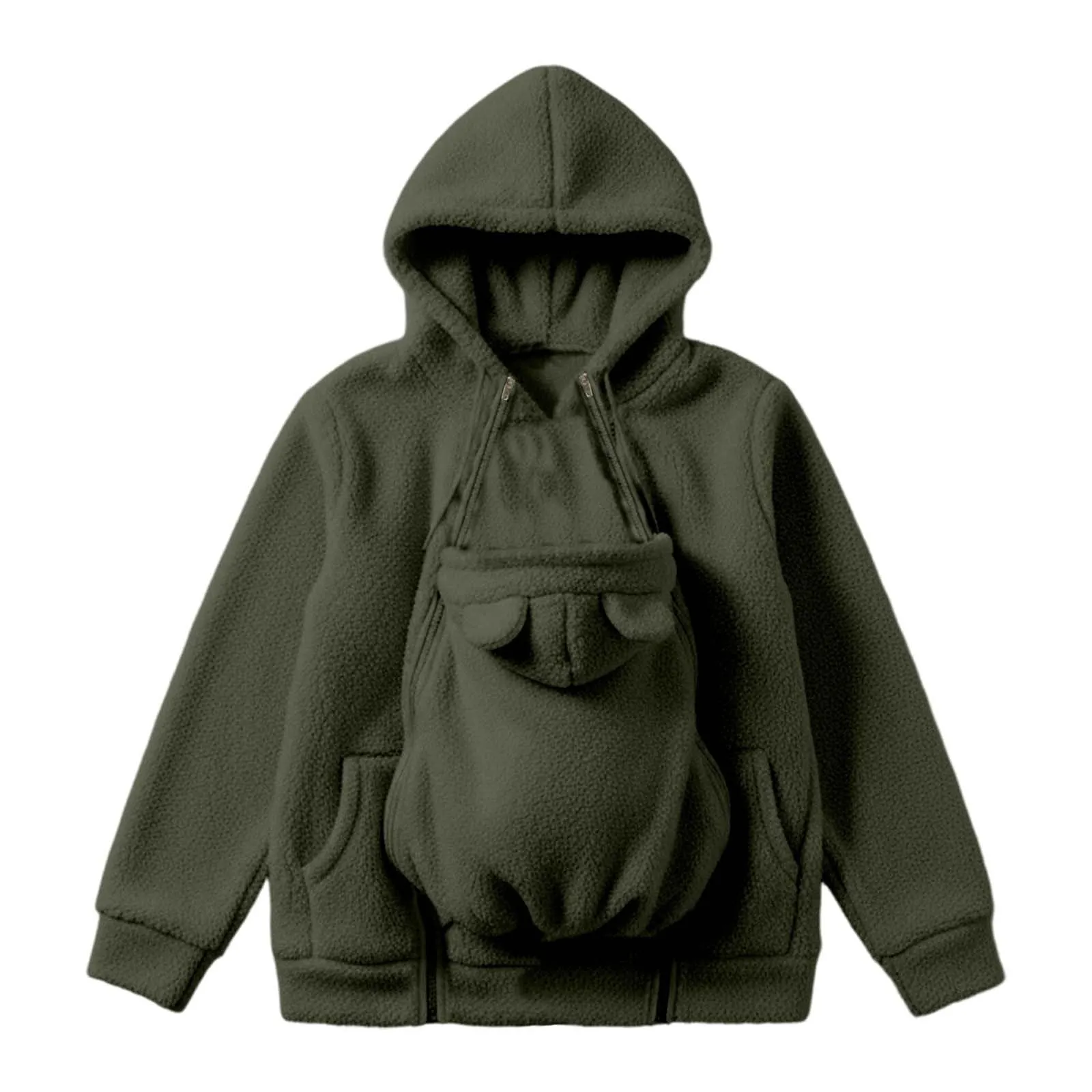 pvucpot Felpa con Cappuccio Premaman 3 in 1 Giacca Invernale per Mamma e Bambino - immagine 6