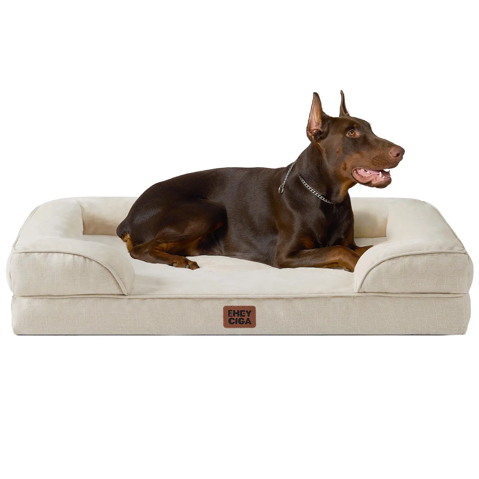 EHEYCIGA Cuccia Cane Interno Taglia XL, 122x89x20cm, Beige - immagine 1