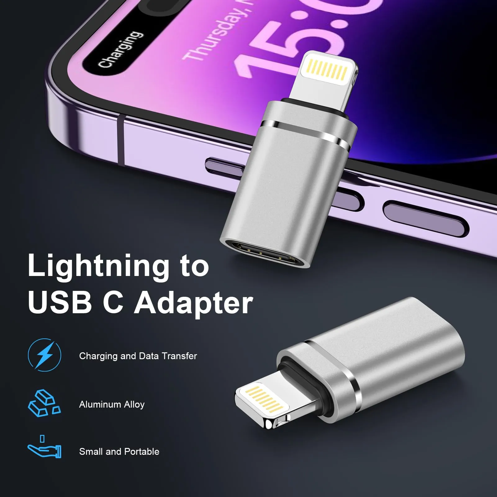 Haoano Adattatore da USB C a Lightning, 2 Pezzi - immagine 2