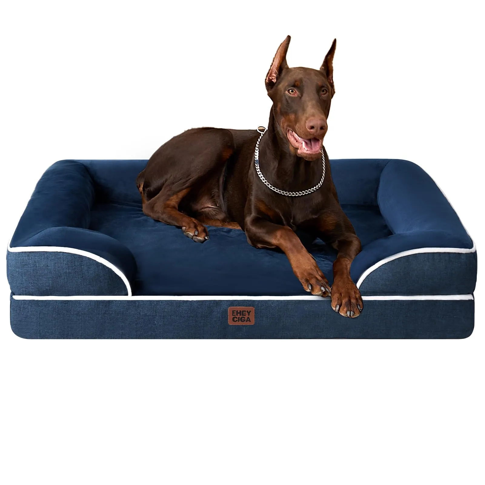 EHEYCIGA Cuccia Cane Interno, Taglia XL, 122x89x20cm, Blu Navy - immagine 1