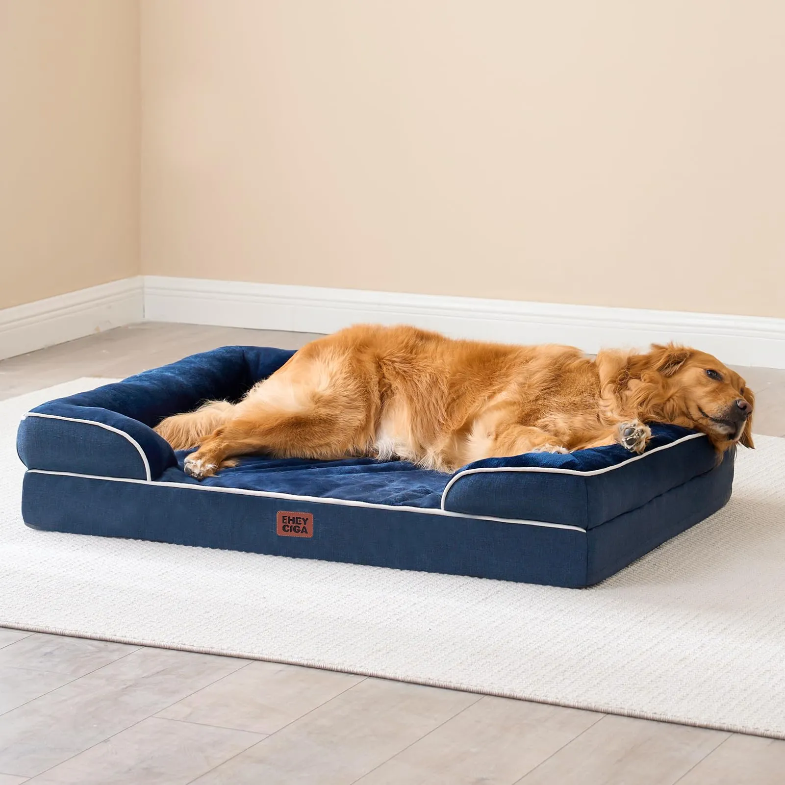 EHEYCIGA Cuccia Cane Interno, Taglia XL, 122x89x20cm, Blu Navy - immagine 9