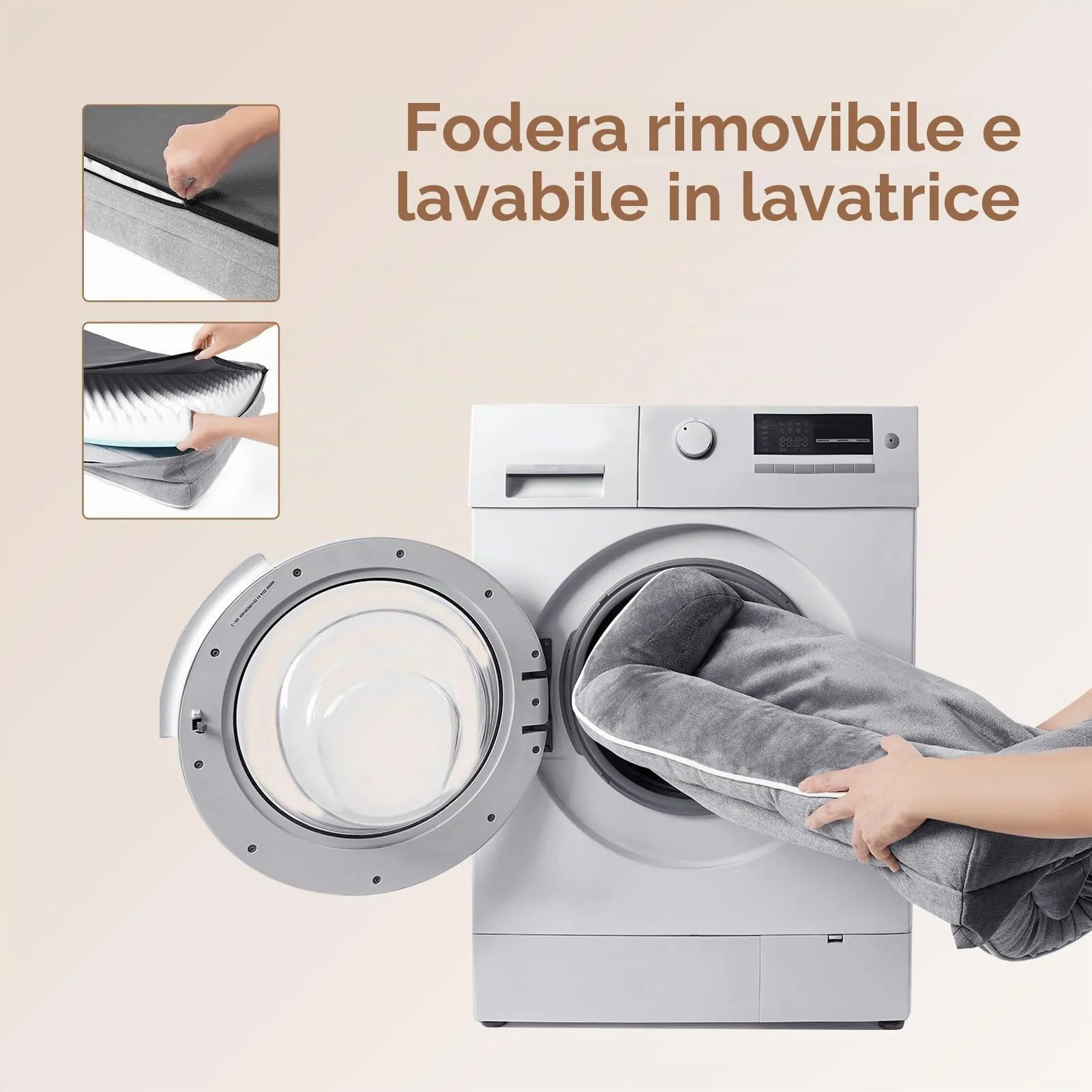 EHEYCIGA Cuccia Cane Interno Taglia XL, 122x89x20cm, Grigio - immagine 6