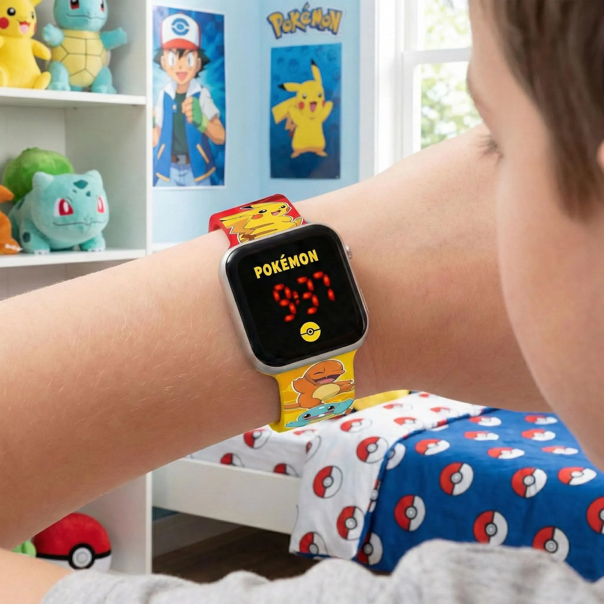 Clondo Orologio da Polso Digitale LED per Bambini Pokemon, Multicolore - immagine 2