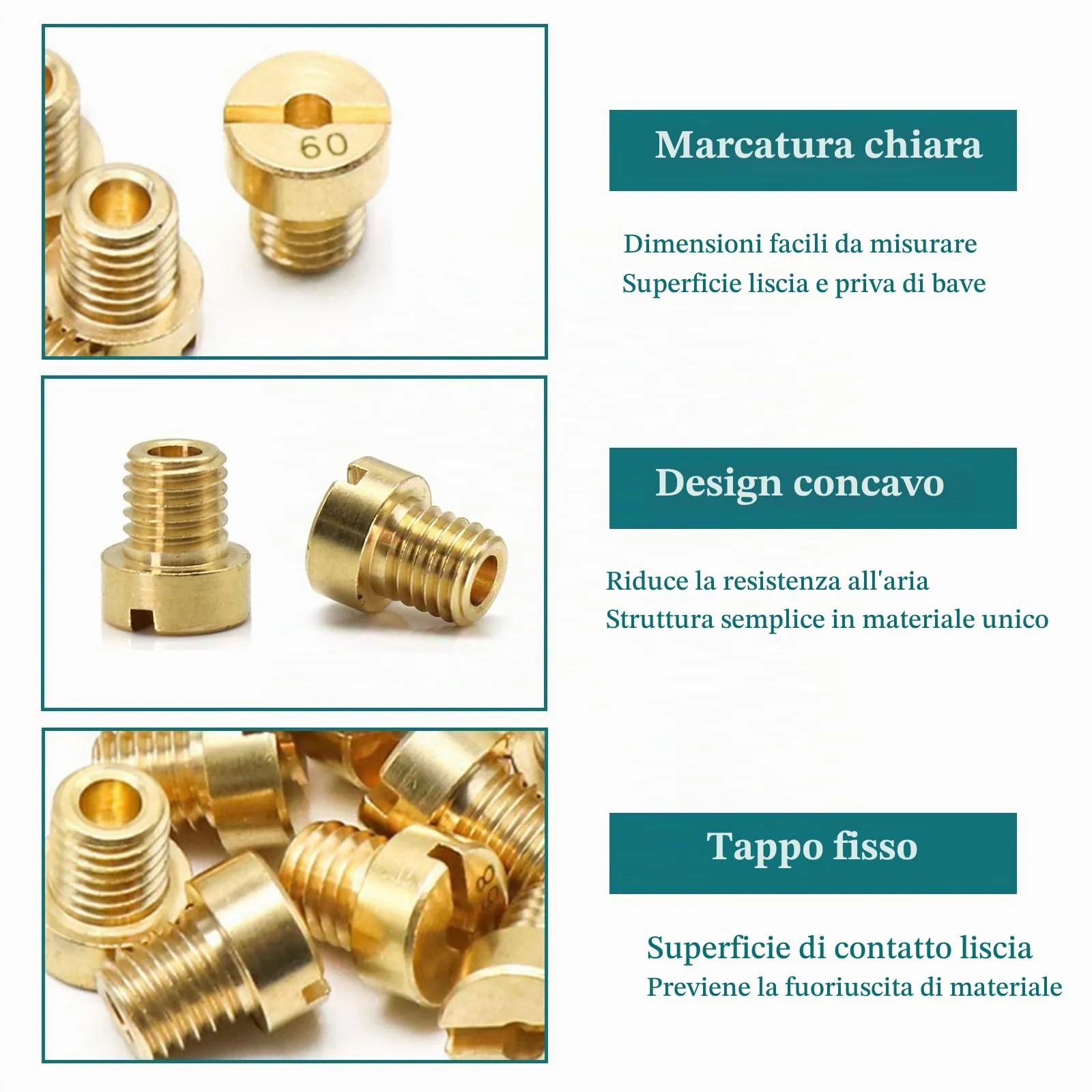 WestCH Kit Getti Carburatore M5 in Ottone, 20 Pezzi (40-88) per Motocicletta, Scooter e Ciclomotore - immagine 3