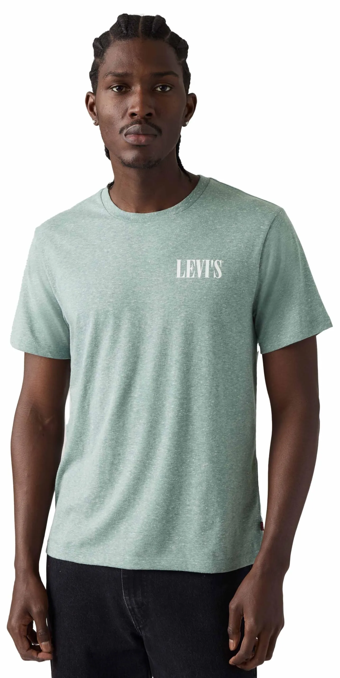 Levi's Men's Crew Neck T-Shirt, Ssnl Serif Stormy Sea, L - immagine 1