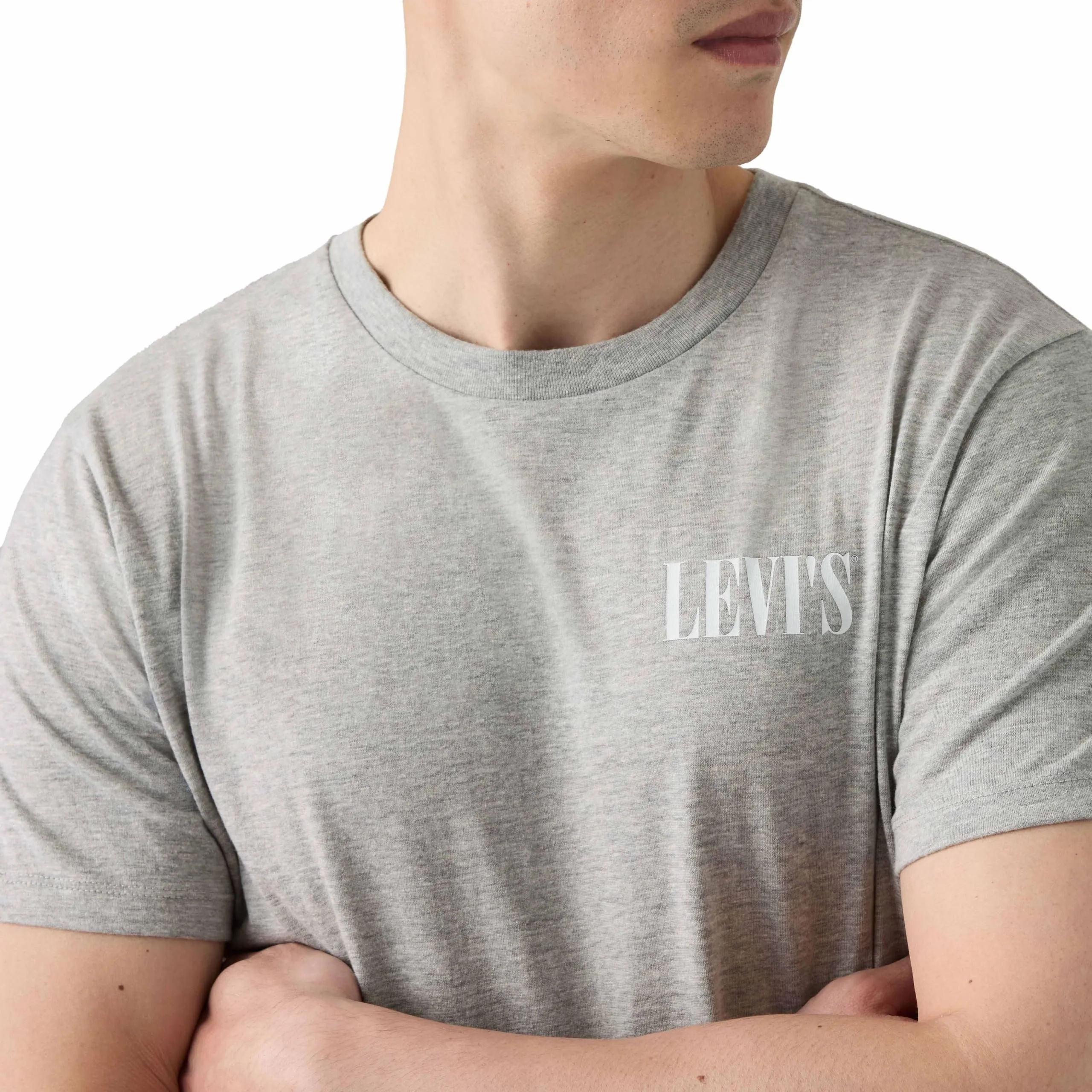 Levi's Men's Crew Neck T-Shirt, Mid Tone Heather Grey, M - immagine 2