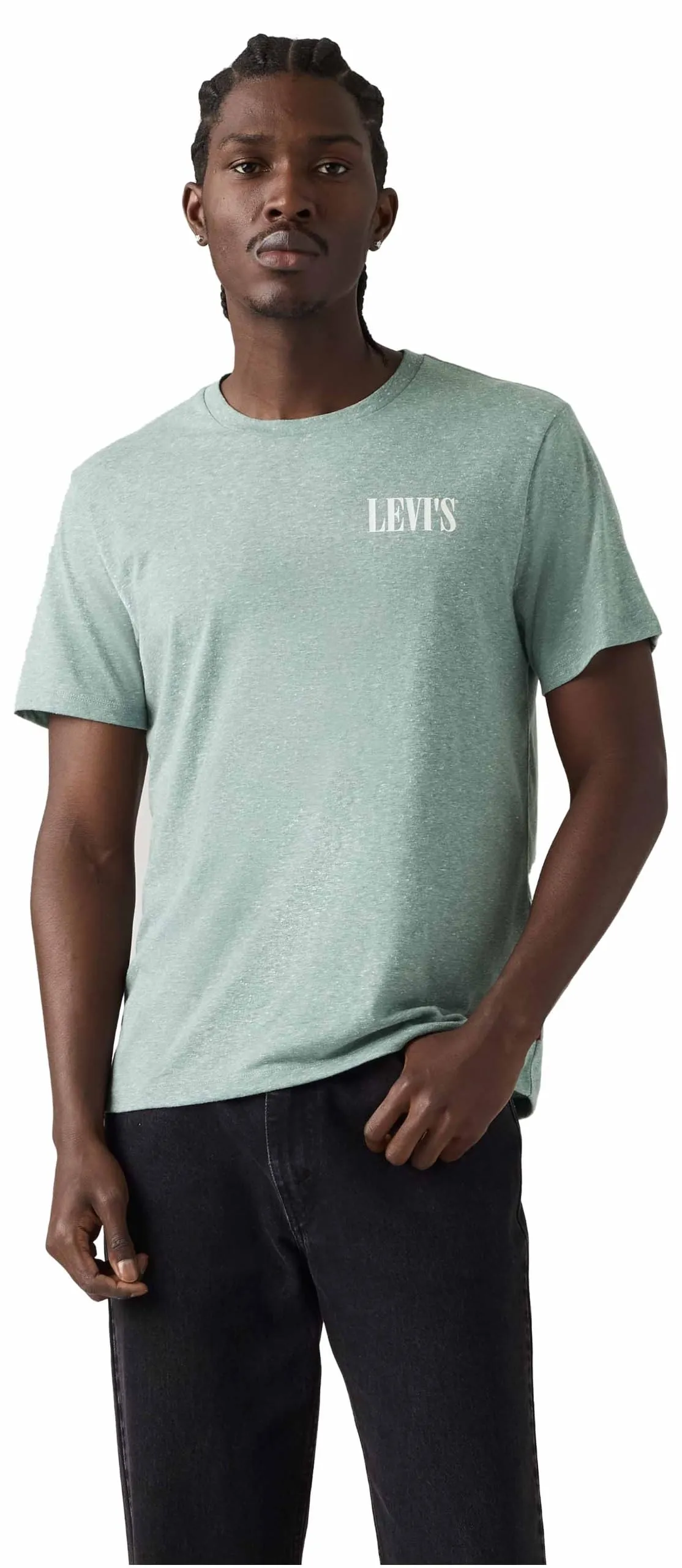 Levi's Men's Crew Neck T-Shirt - Ssnl Serif Stormy Sea, S - immagine 3