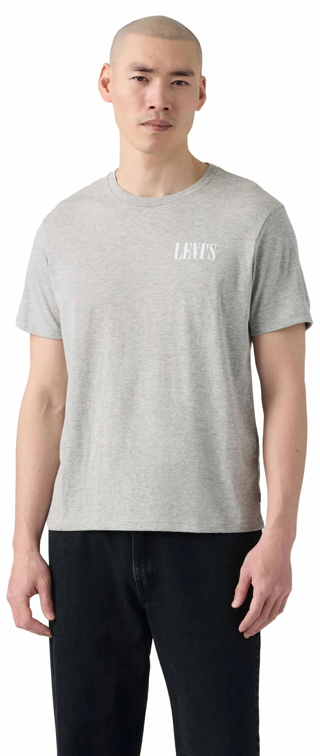 Levi's Men's Crew Neck T-Shirt, Mid Tone Heather Grey, L - immagine 3