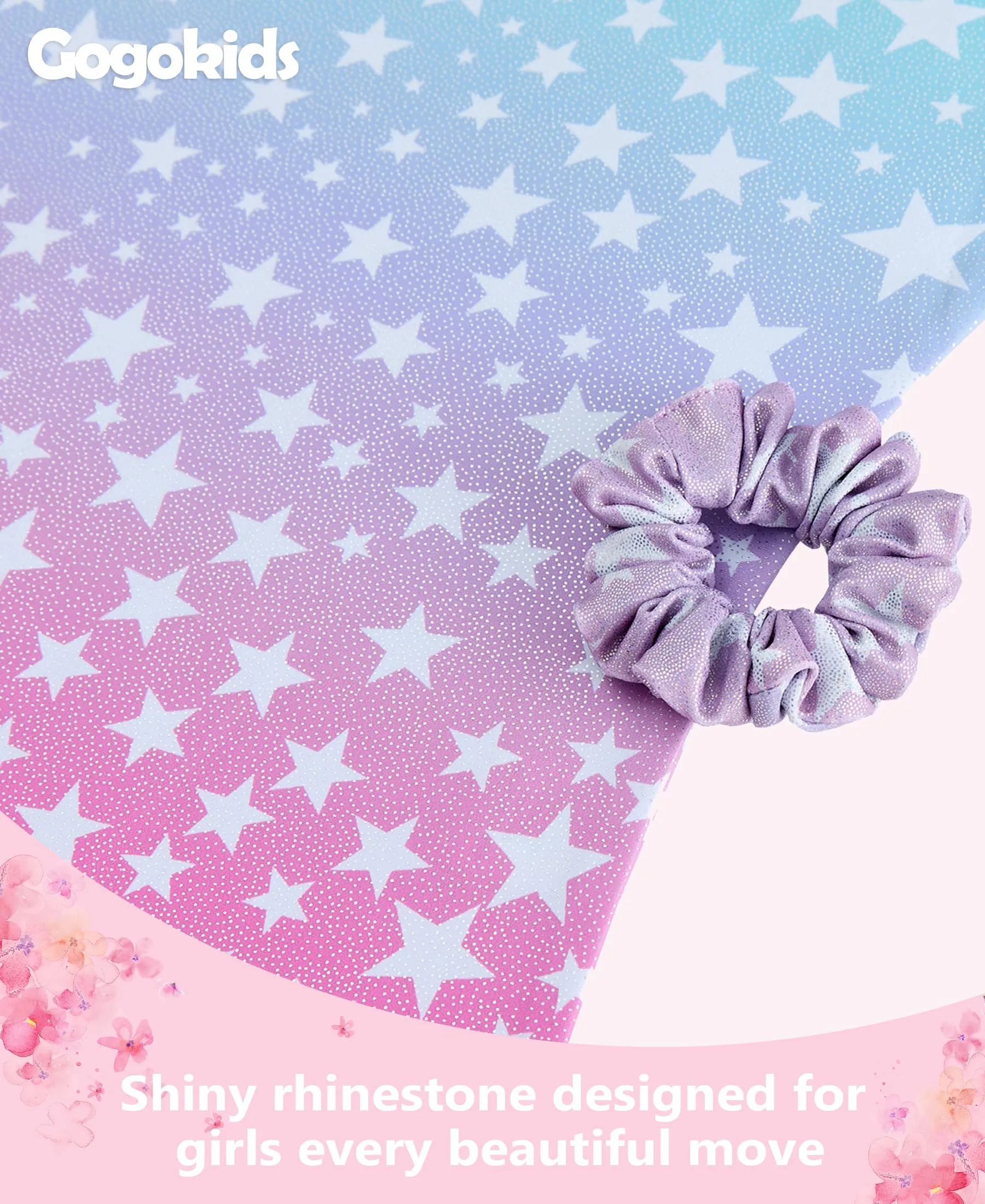 Gogokids Set da Ginnastica per Ragazze con Strass, Body, Pantaloncini e Fascia, Stella Multicolore, 6-7 anni - immagine 4
