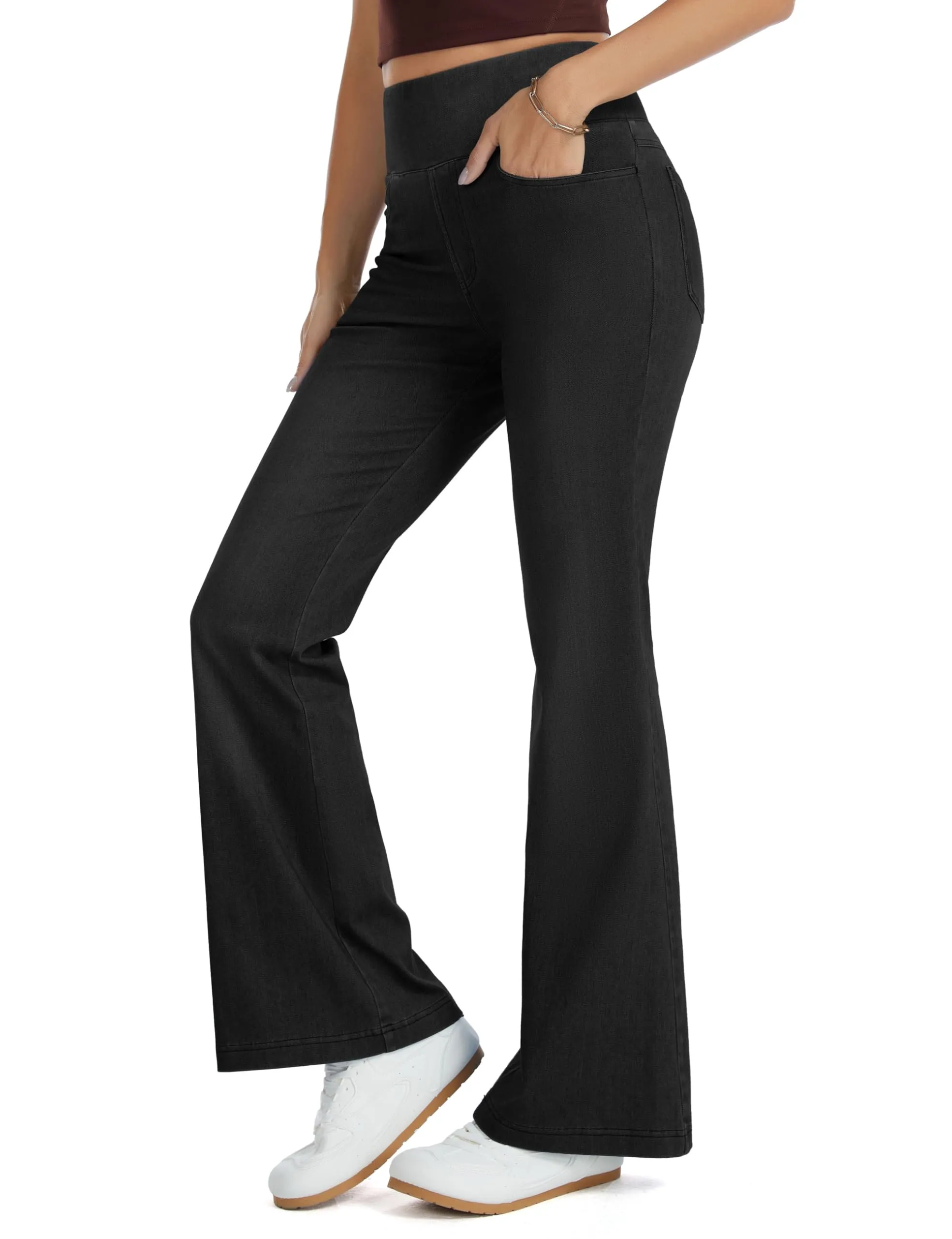 The Gym People Jeans Bootcut Donna Vita Alta Stretch Jeggings Zampa - immagine 1
