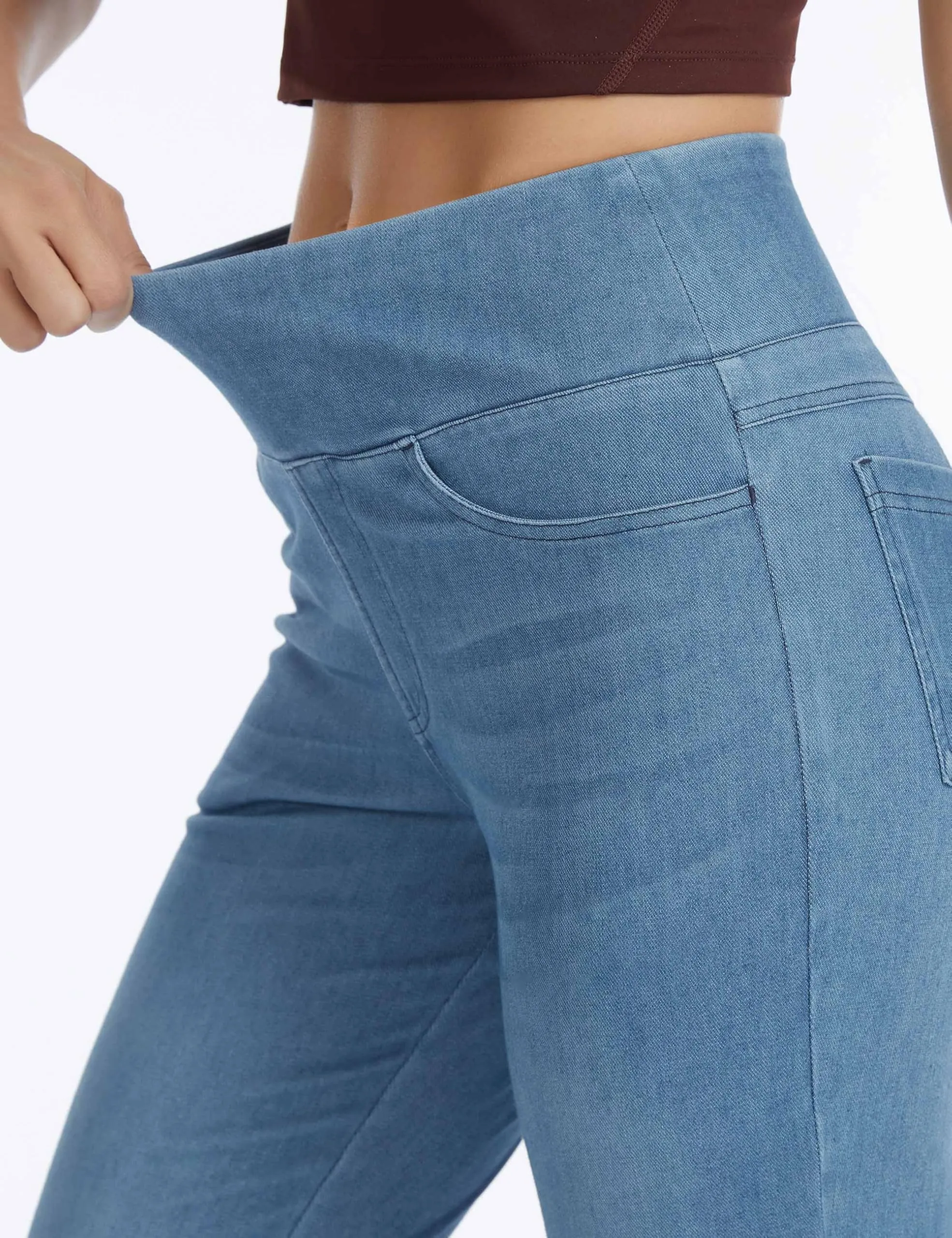 The Gym People Jeans Bootcut Donna Vita Alta Stretch Jeggings Zampa - immagine 4