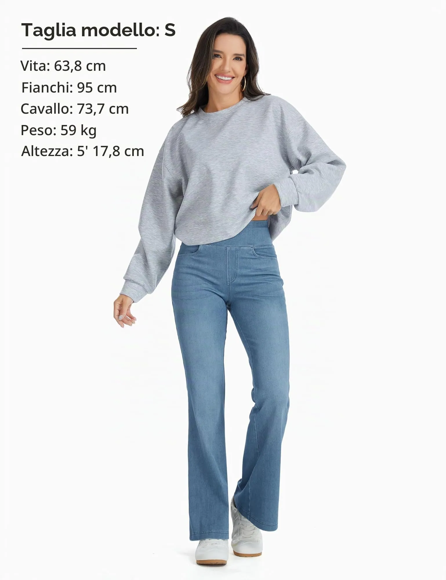 The Gym People Jeans Bootcut Donna Vita Alta Stretch Jeggings Zampa - immagine 6