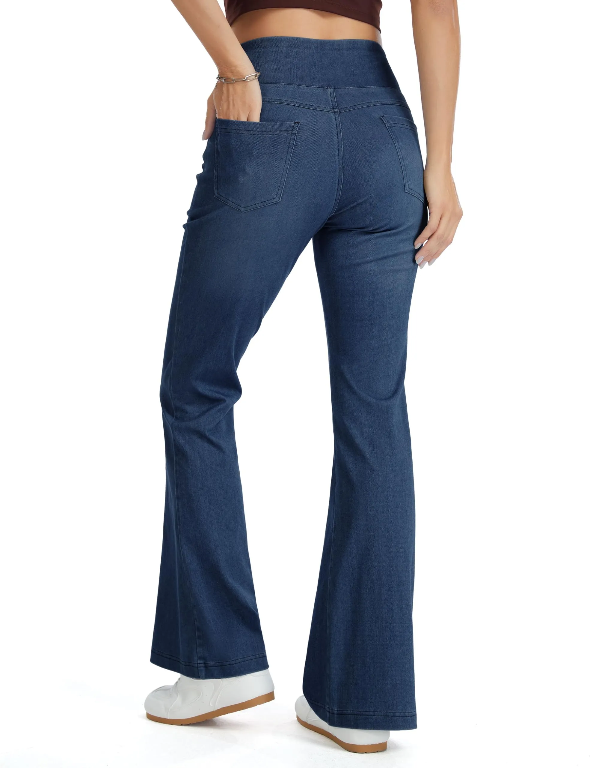 The Gym People Jeans Bootcut Donna Vita Alta Stretch Jeggings Zampa - immagine 2