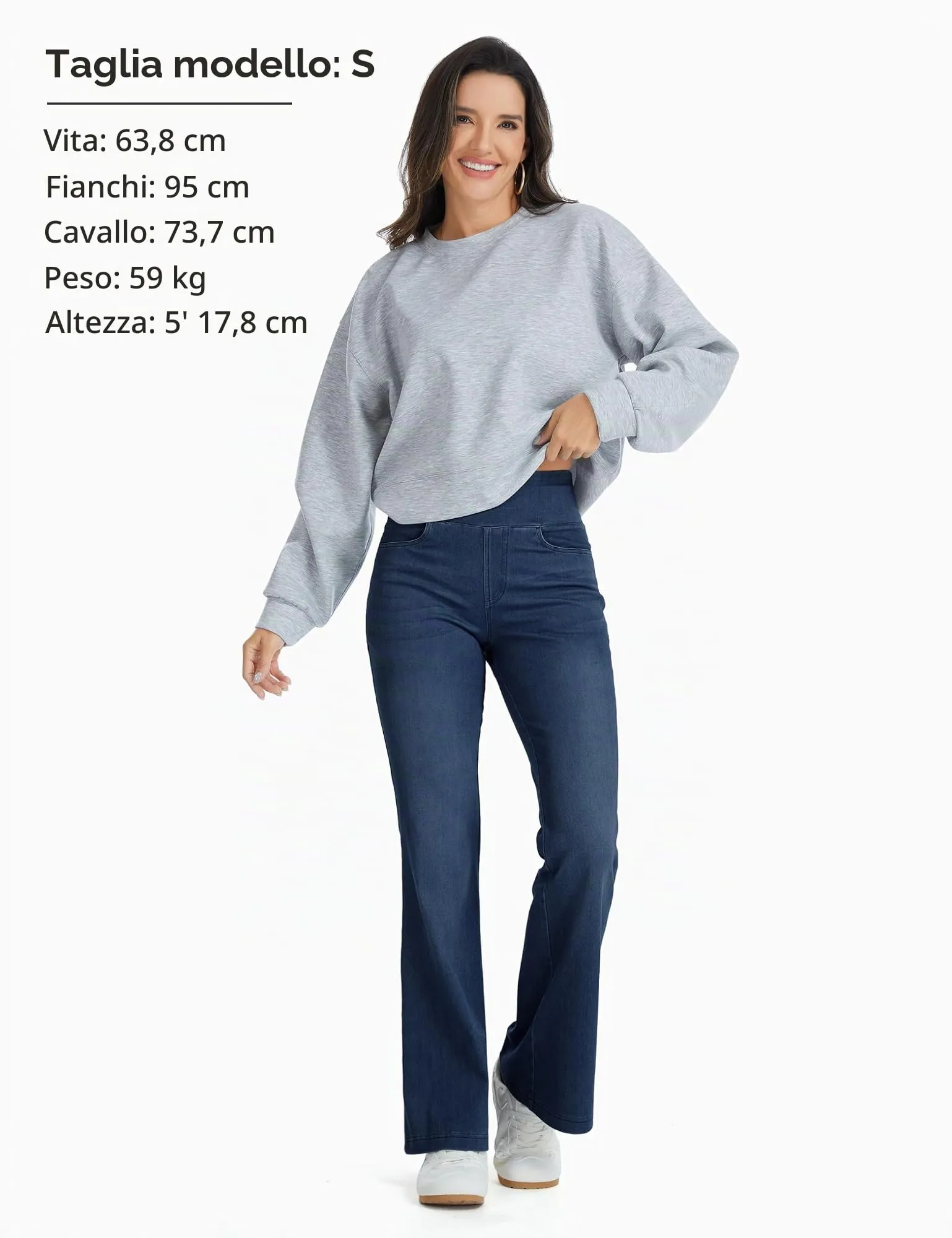 The Gym People Jeans Bootcut Donna Vita Alta Stretch Jeggings Zampa - immagine 6