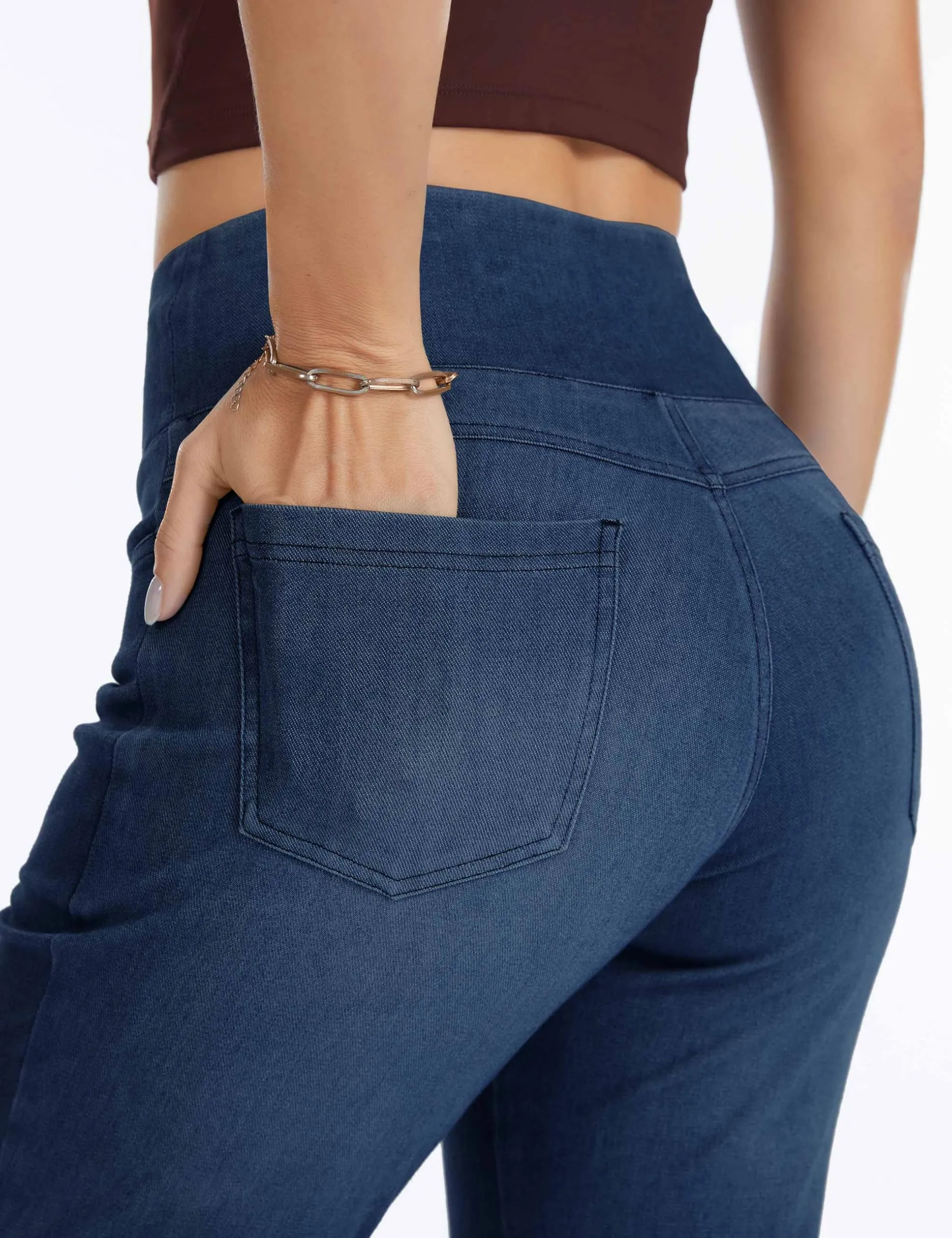 The Gym People Jeans Bootcut Donna Vita Alta Stretch Jeggings Zampa - immagine 7
