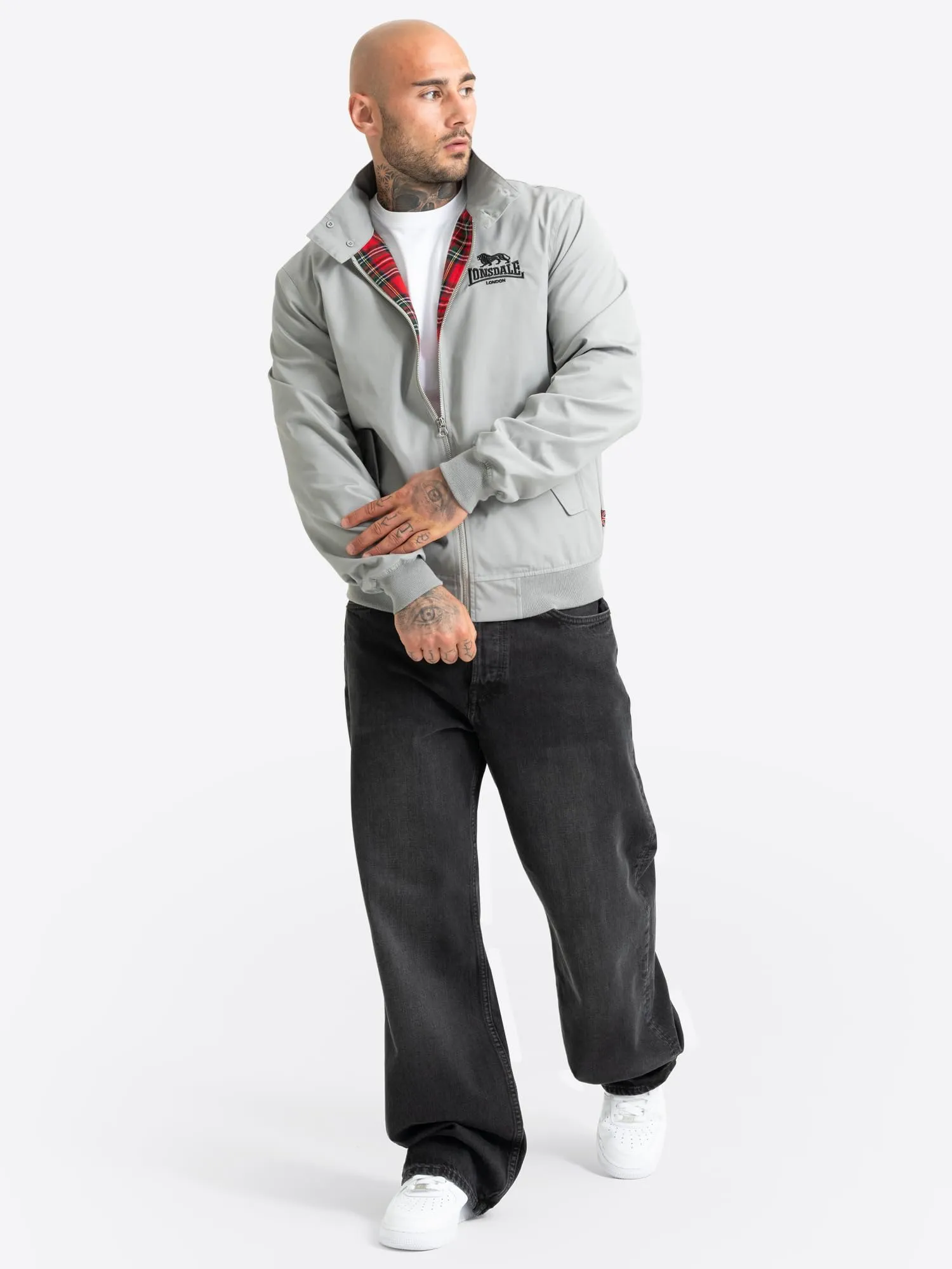 Lonsdale Giacca da uomo Classic, Slim Fit, grigio/nero, 3XL - immagine 2