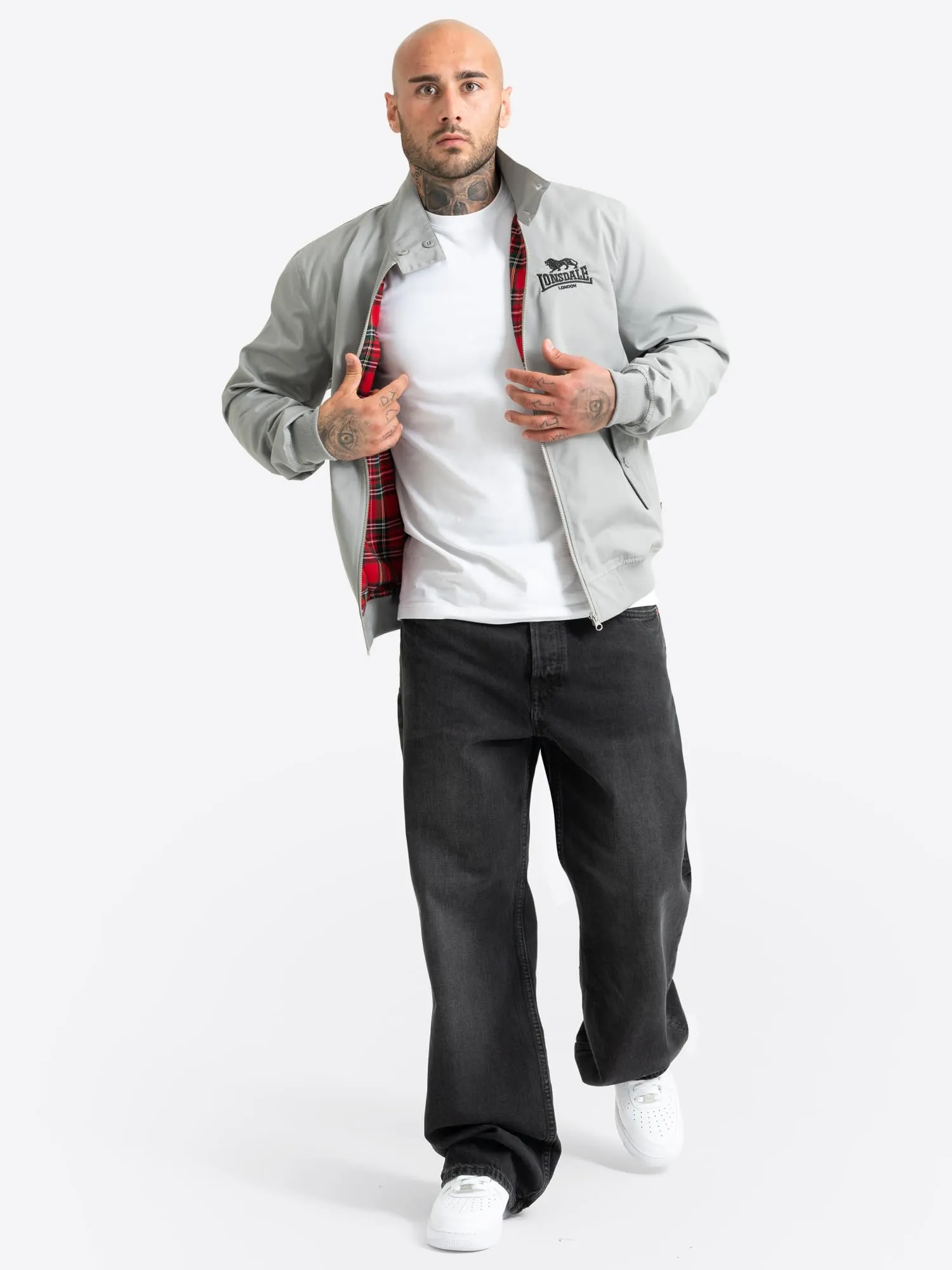 Lonsdale Giacca da uomo Classic, Slim Fit, grigio/nero, 3XL - immagine 4