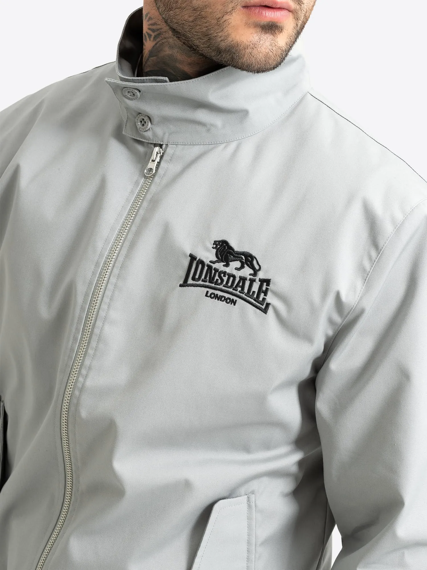 Lonsdale Giacca da uomo Classic, Slim Fit, grigio/nero, 3XL - immagine 6
