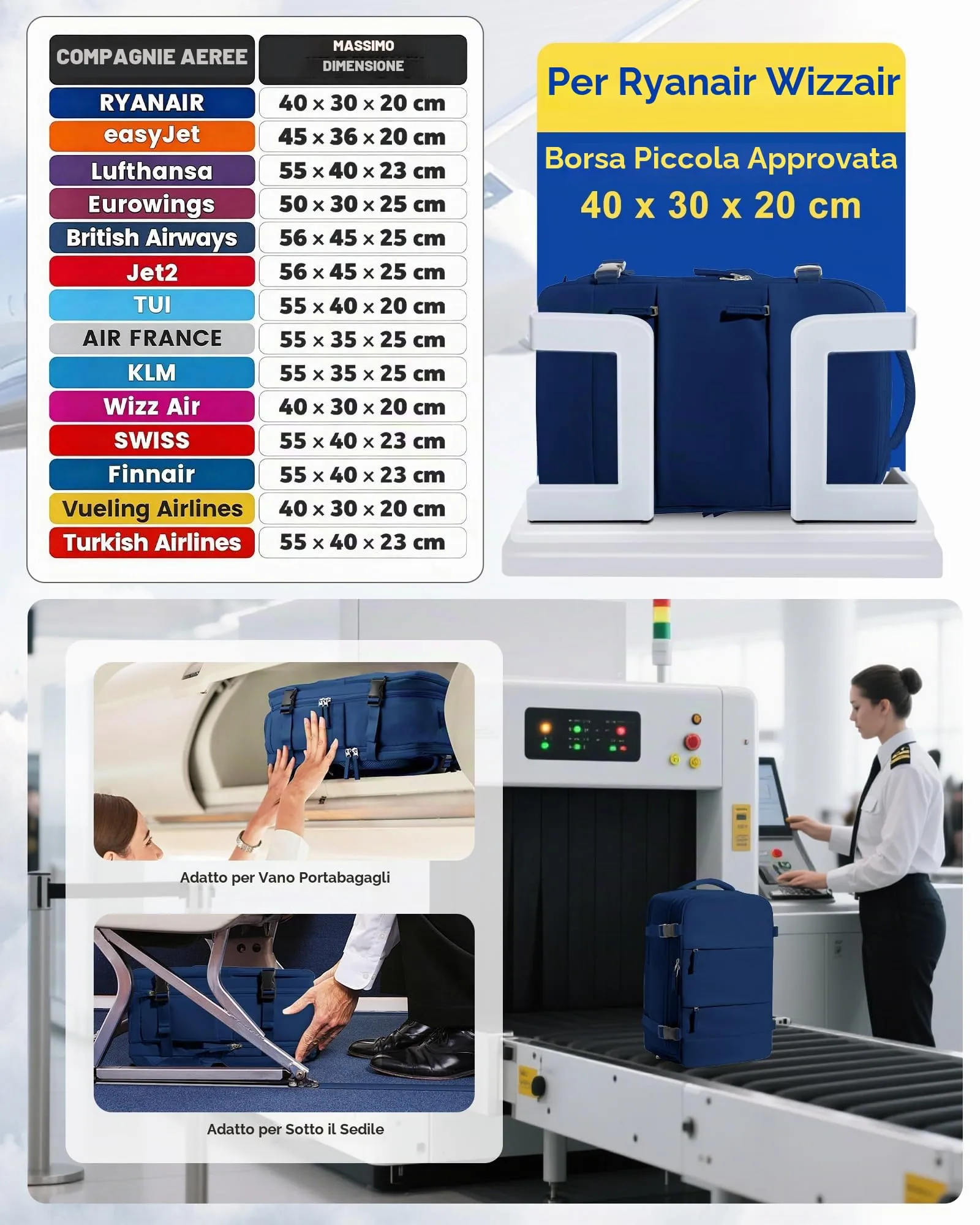 SZLX Zaino da Viaggio Sottovuoto con Pompa, Bagaglio a Mano per Ryanair 40x30x20, Wizzair, Easyjet, Compatibile con Laptop 14 Pollici, con Porta Scarpe - immagine 3