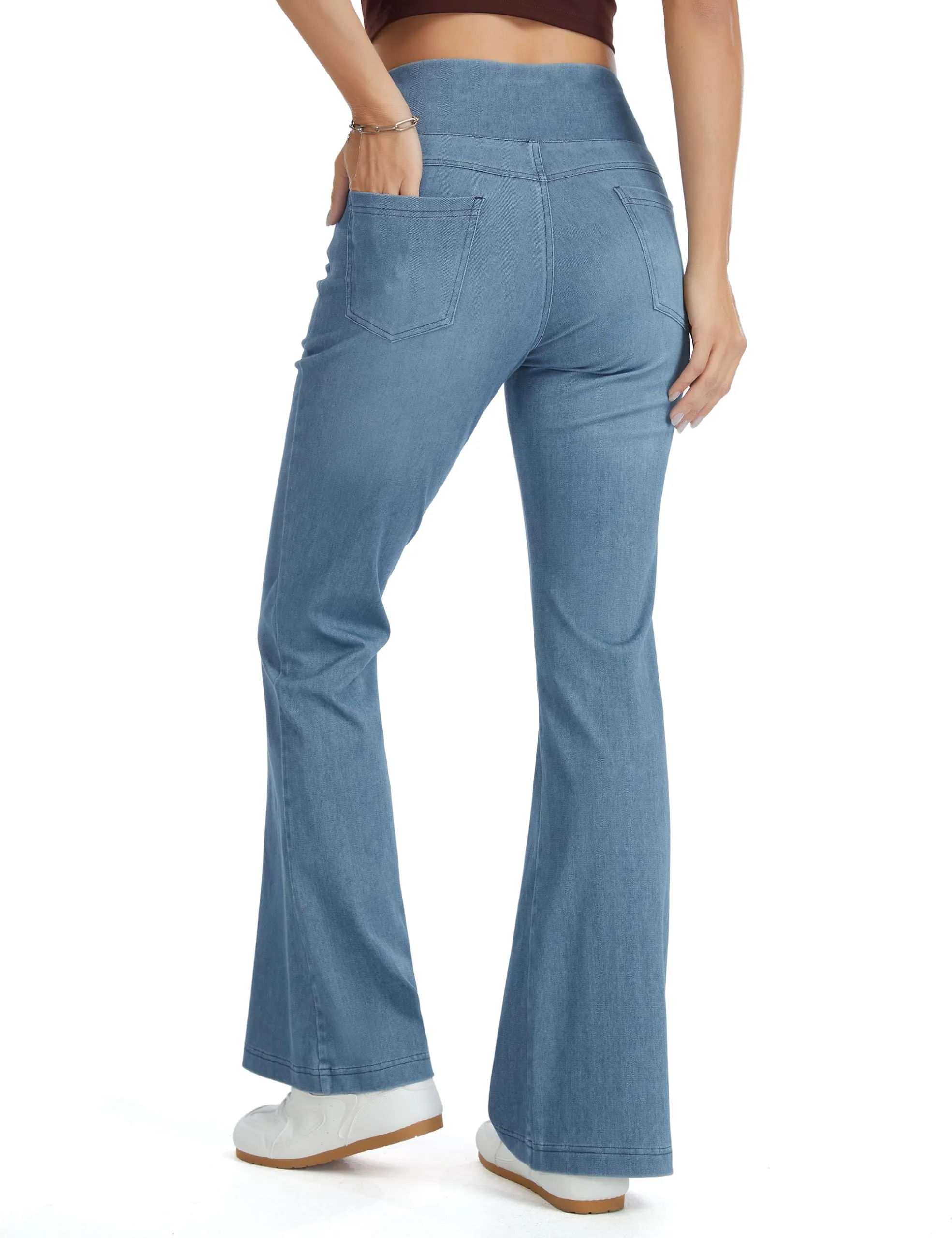 The Gym People Jeans Bootcut Donna Vita Alta Stretch Jeggings Zampa - immagine 2