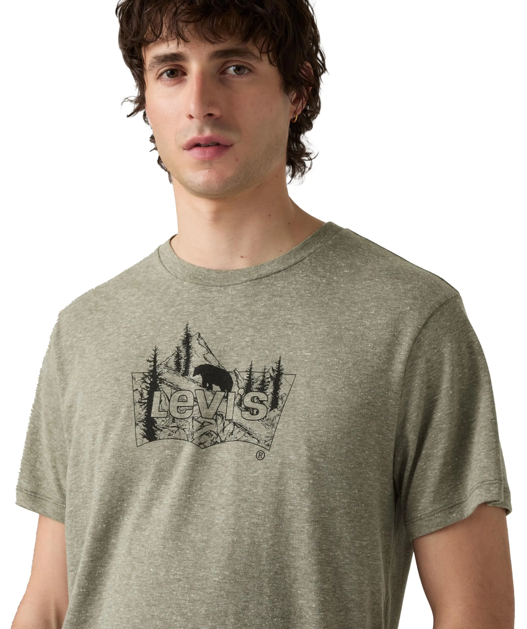 Levi's Men's Crew Neck T-Shirt, Mountain BW 2 Olive Night, L - immagine 2