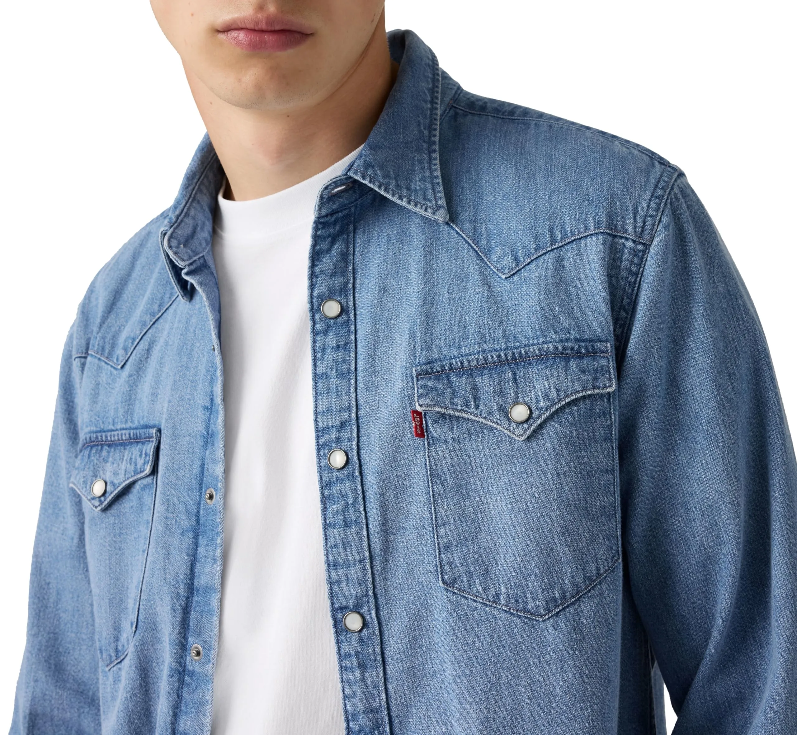 Levi's Barstow Western Shirt - Blue Sky Mountain Light - XL - immagine 2