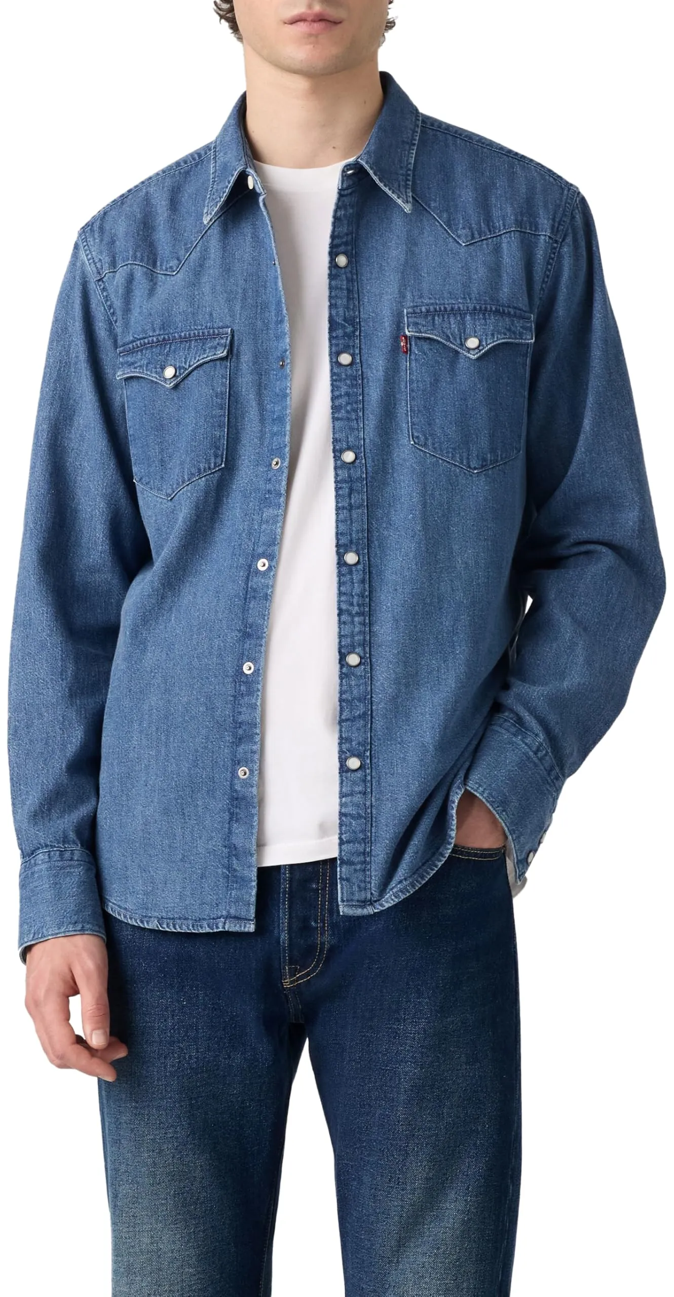 Levi's Barstow Western Standard Men's Shirt, Notte Nero, L - immagine 3