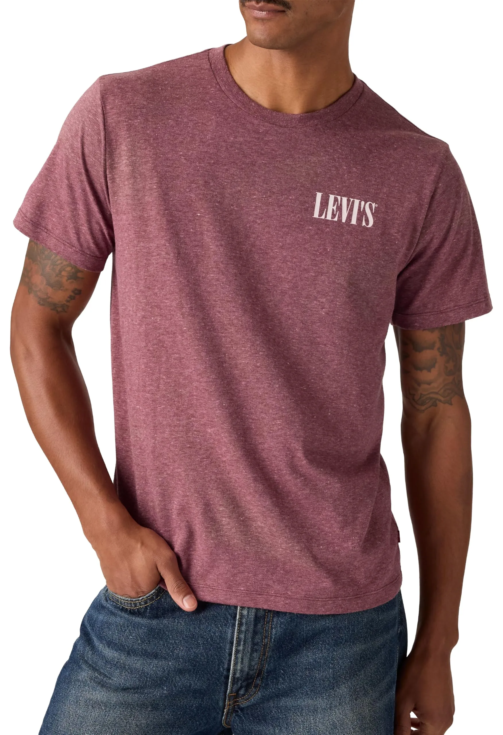Levi's Men's Crew Neck T-Shirt, Logo Ssnl Tawny Port, M - immagine 1