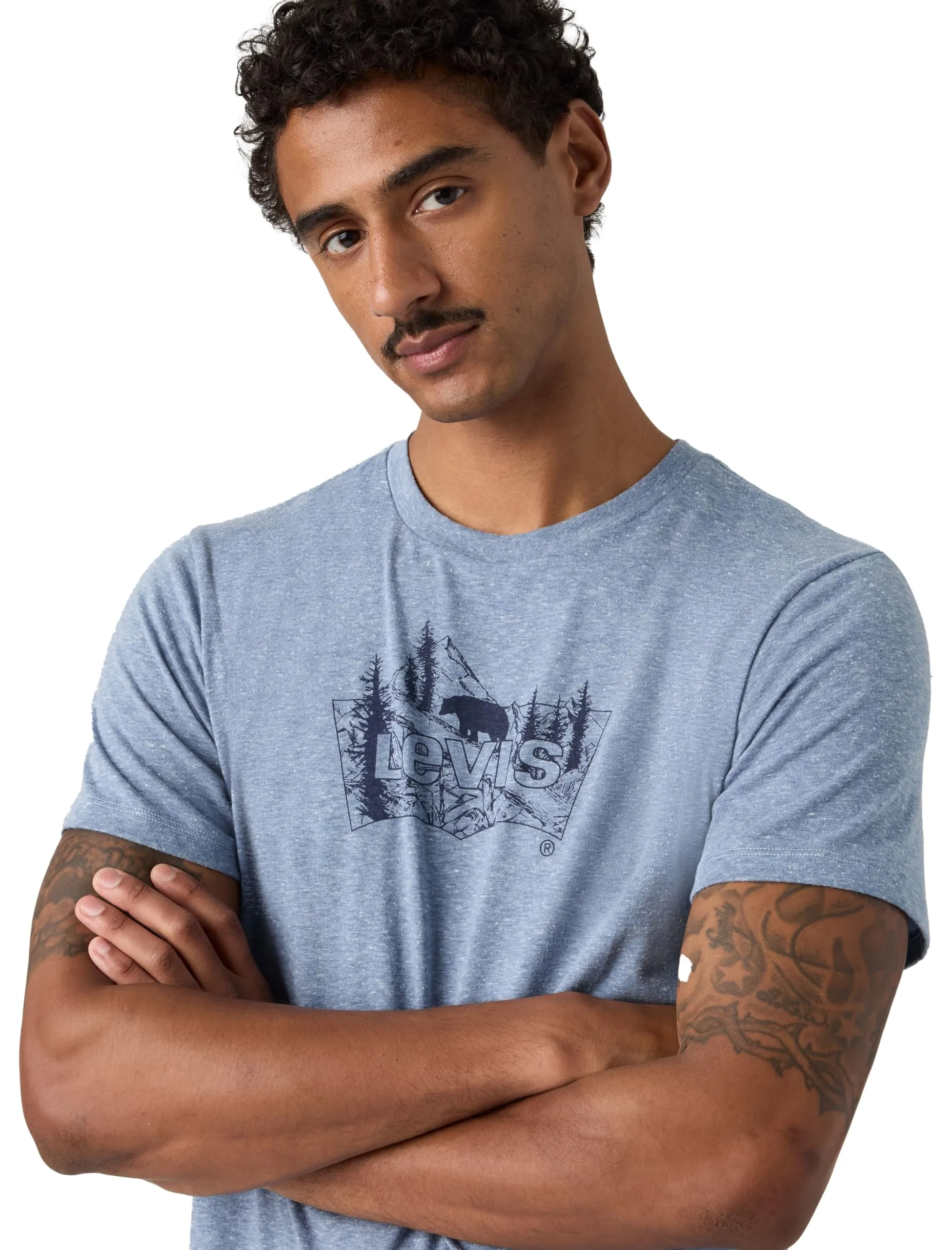 Levi's Men's Crew Neck T-Shirt - Mountain BW 1 Moonlight Blue, S - immagine 2