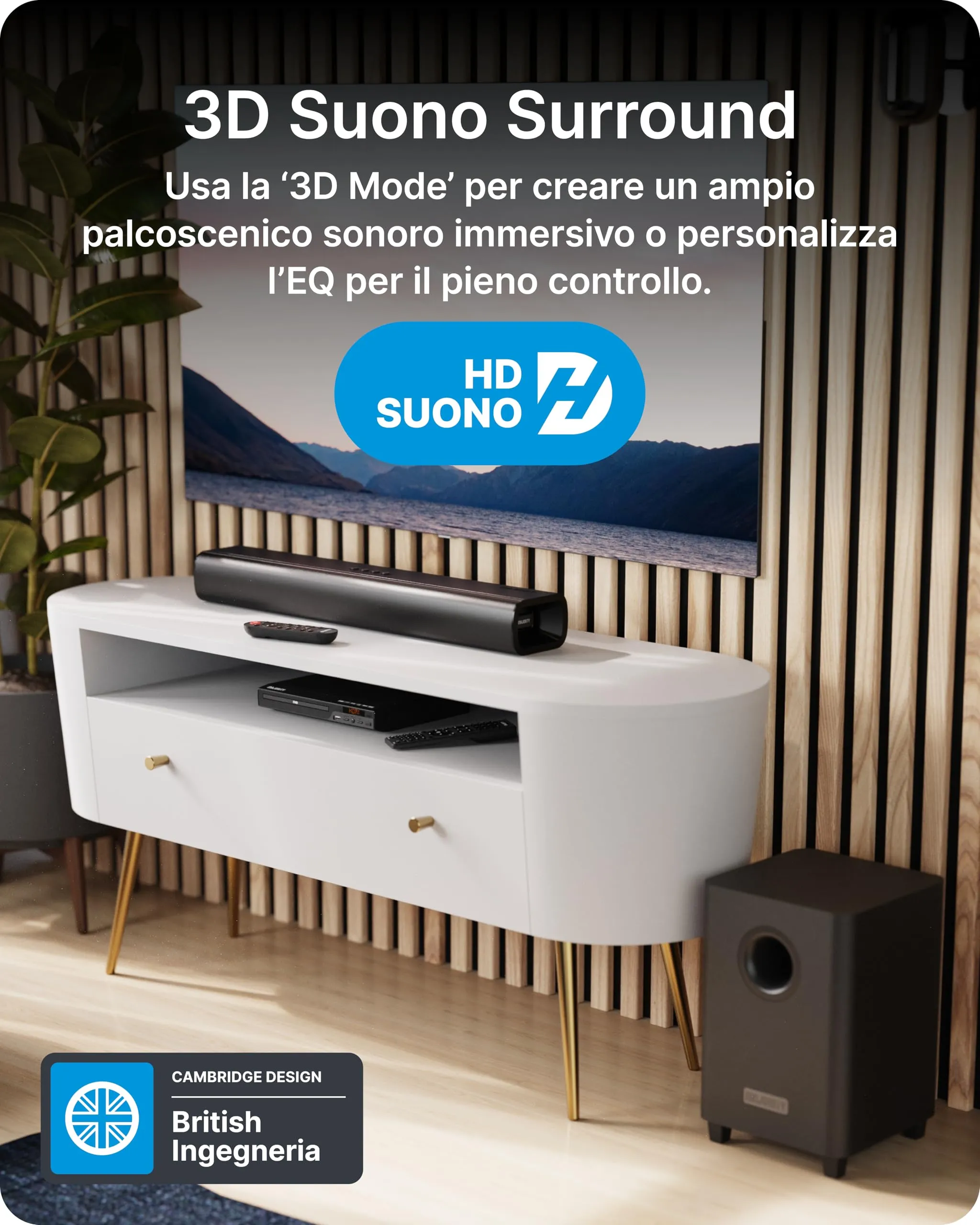 Majority Naga 60 Plus Soundbar with Subwoofer, Bluetooth 5.0 and HDMI ARC - immagine 3