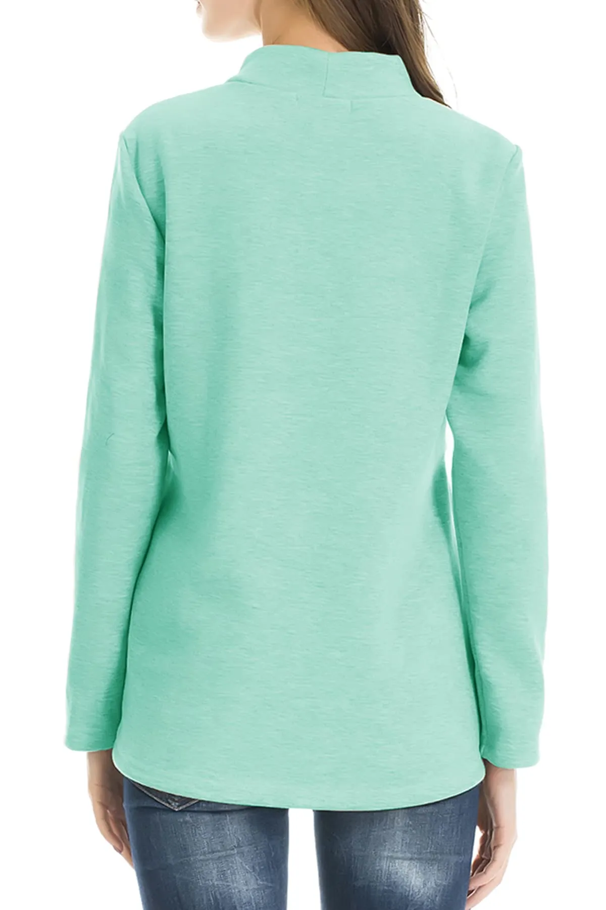 Smallshow Abbigliamento da Allattamento Invernale a Manica Lunga da Donna, XXL, Verde Menta - immagine 3