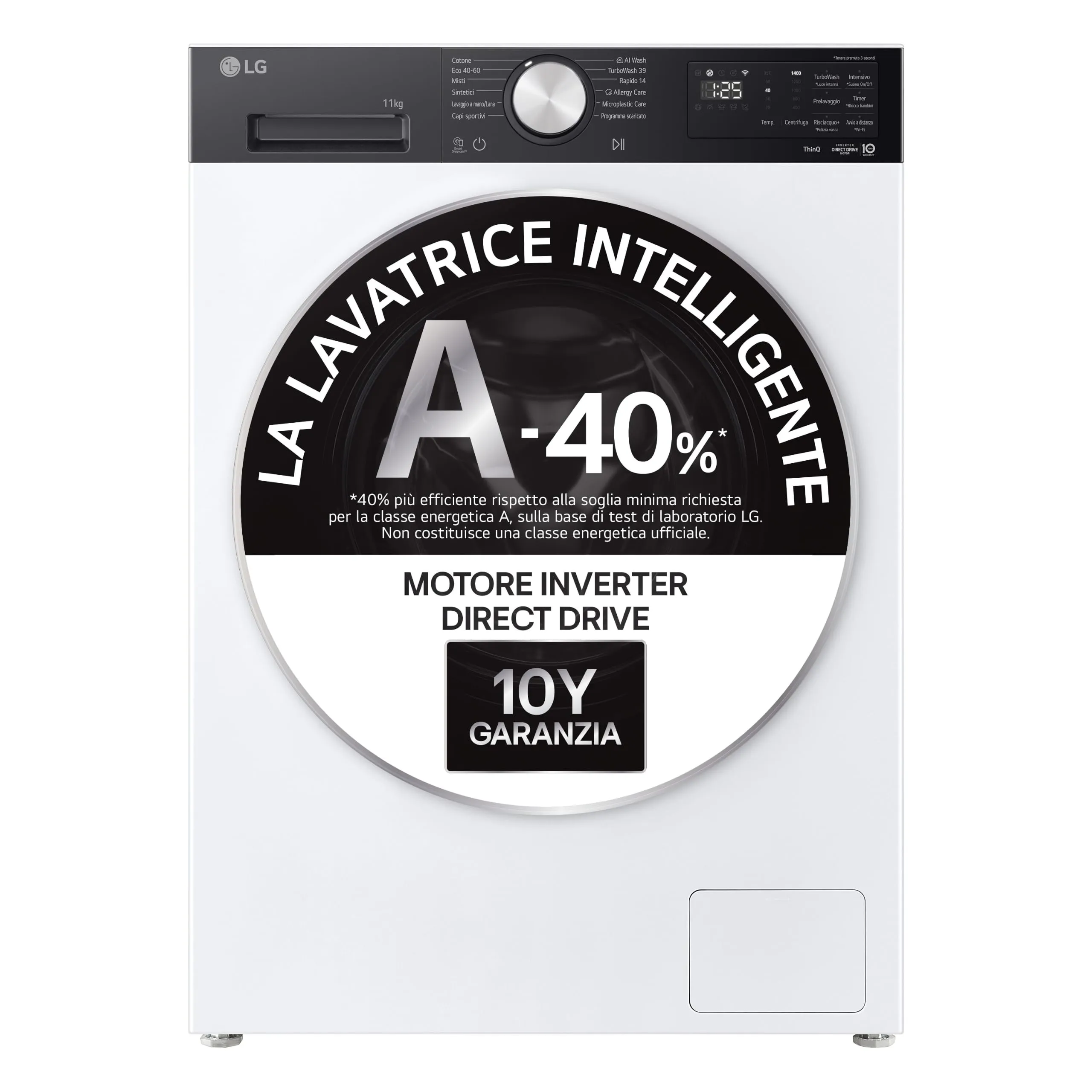 LG F4NX5011TKC Lavatrice 11 kg Classe A-40% - immagine 2